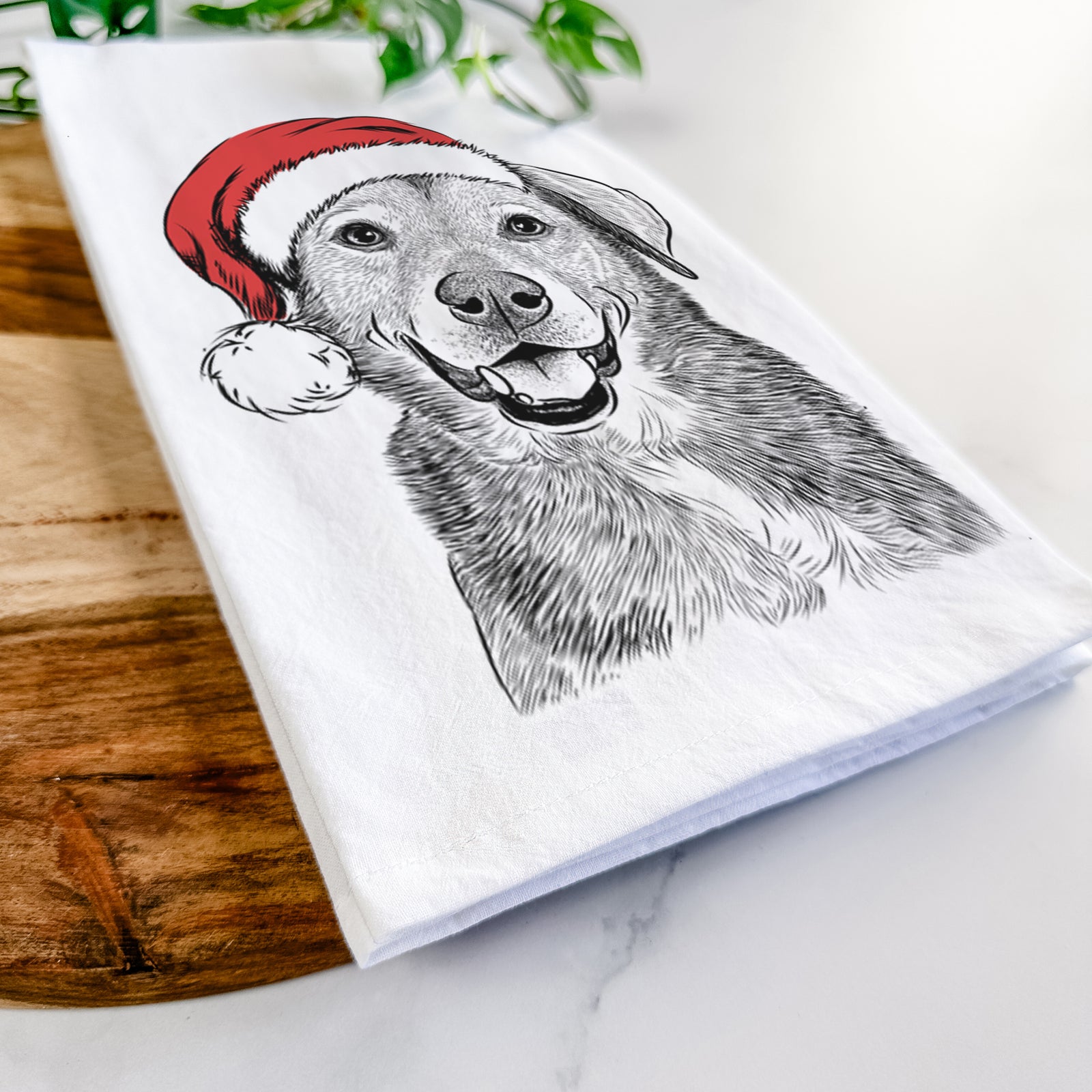 Oliver the Mixed Breed Tea Towel