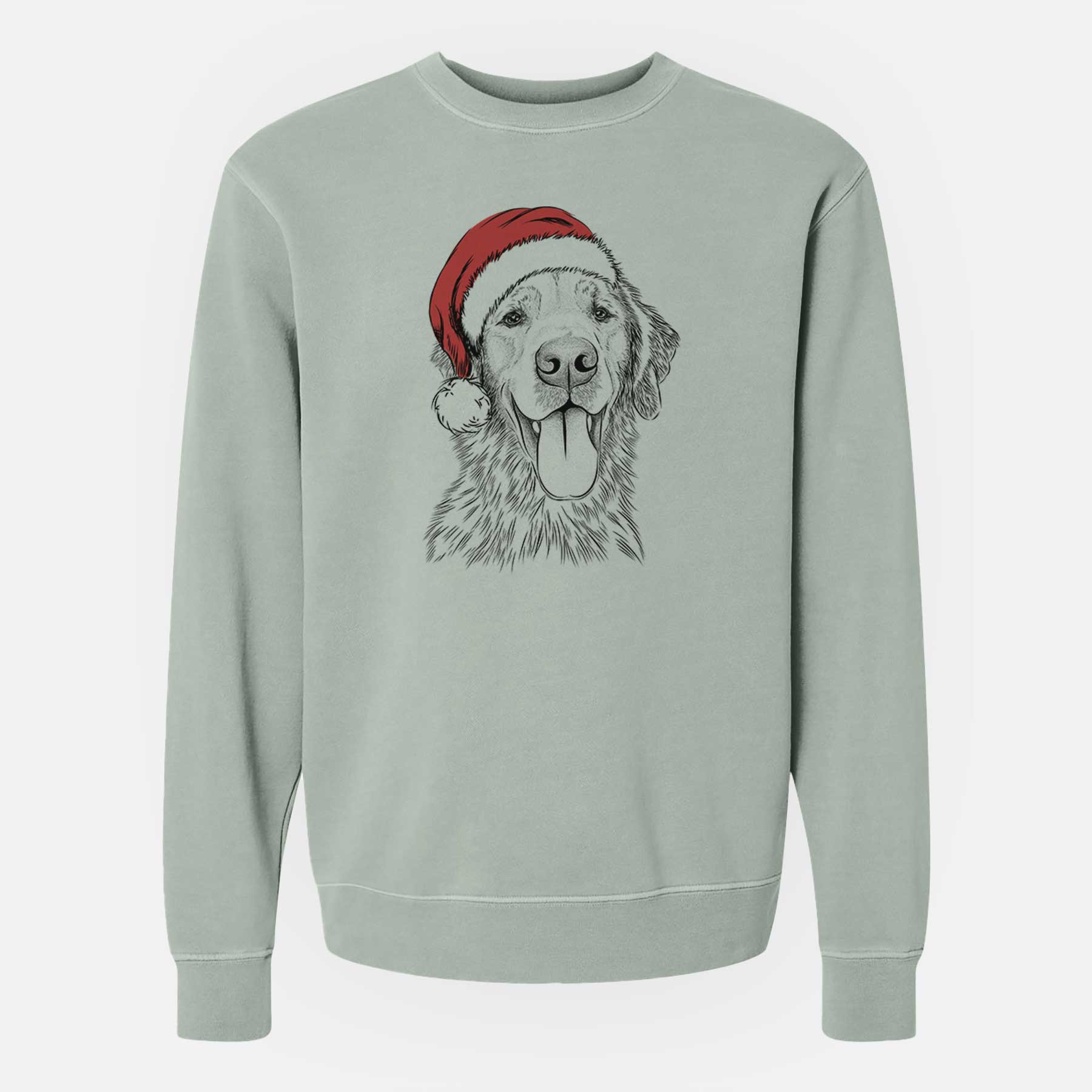 Santa Oliver Tredup the Golden Retriever - Unisex Pigment Dyed Crew Sweatshirt