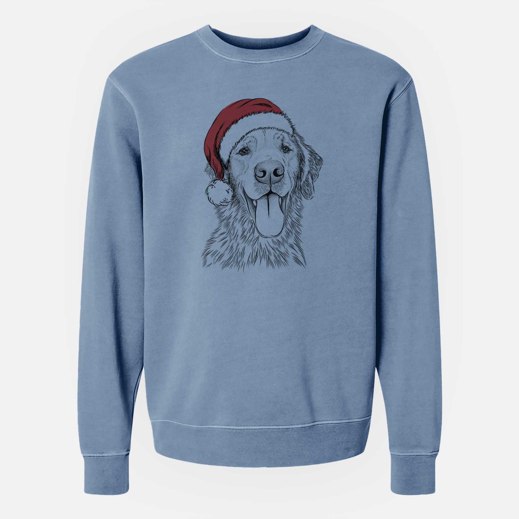 Santa Oliver Tredup the Golden Retriever - Unisex Pigment Dyed Crew Sweatshirt