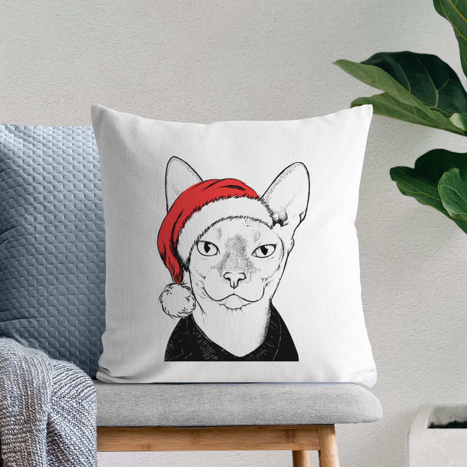 Oliver Watson the Sphynx Cat - Throw Pillow Cover
