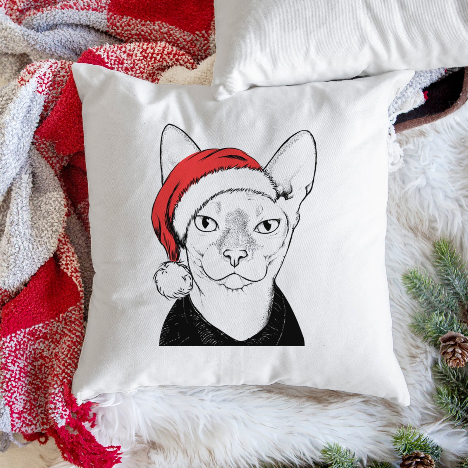 Oliver Watson the Sphynx Cat - Throw Pillow Cover