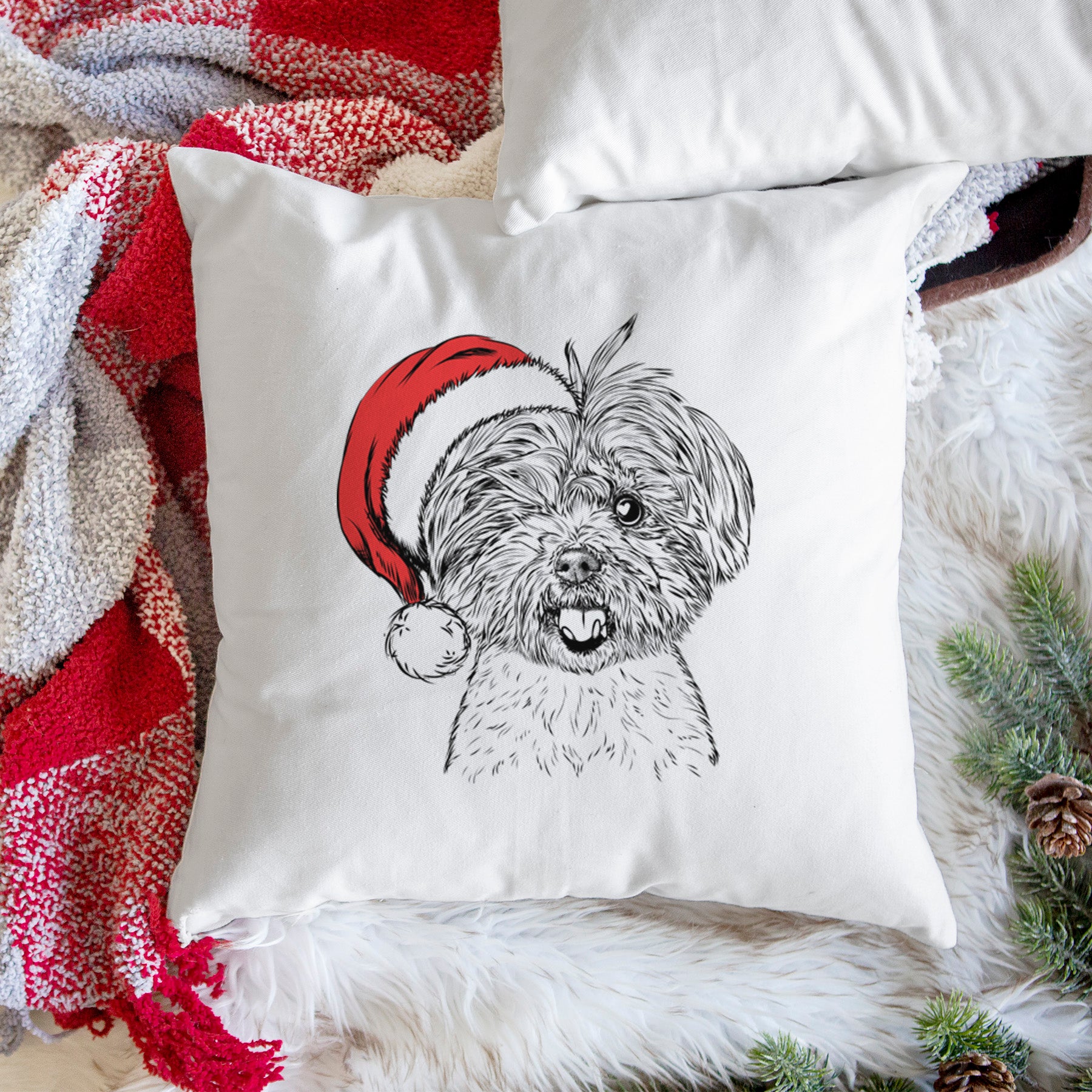 Oliver the Yorkie Mix - Throw Pillow Cover