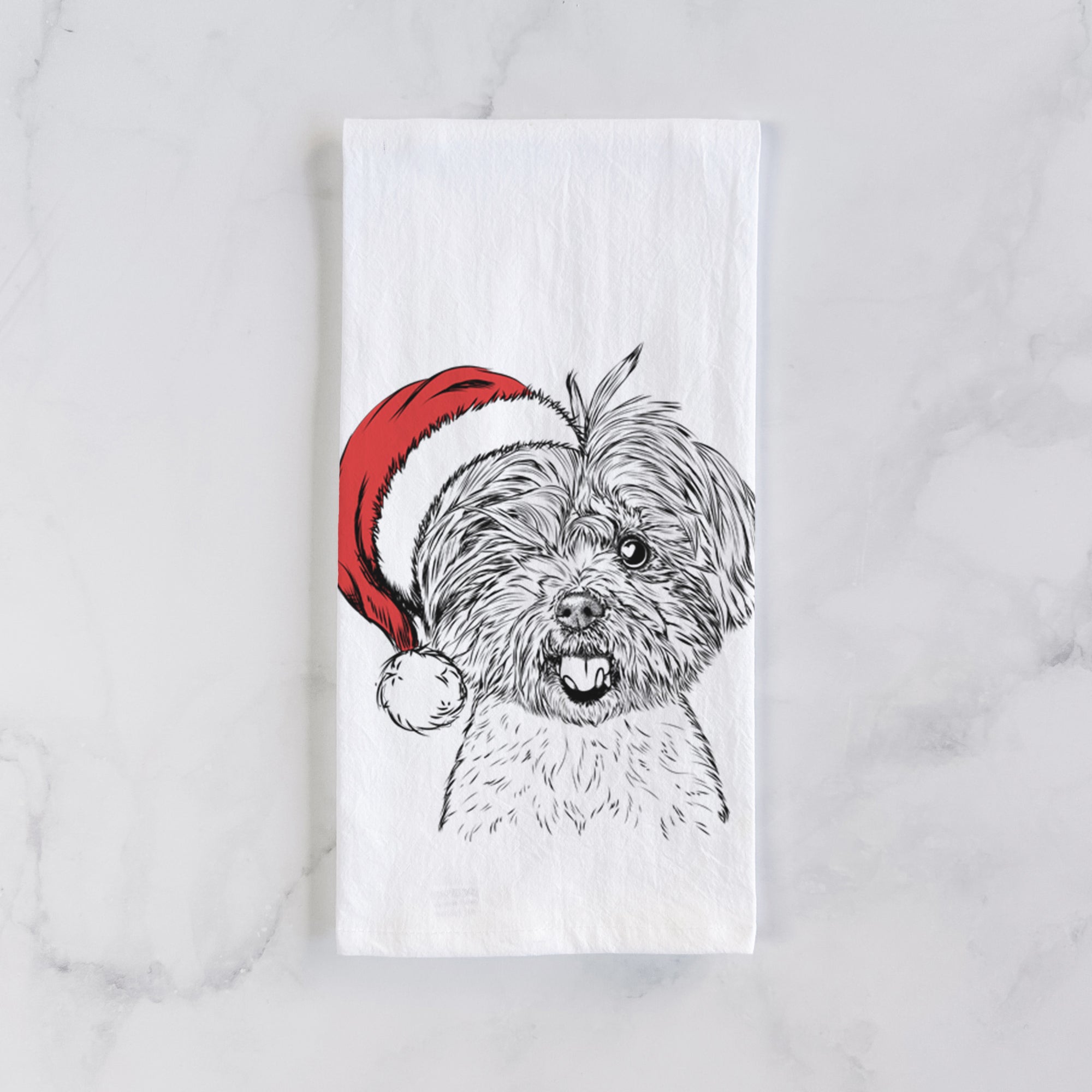 Oliver the Yorkie Mix Tea Towel