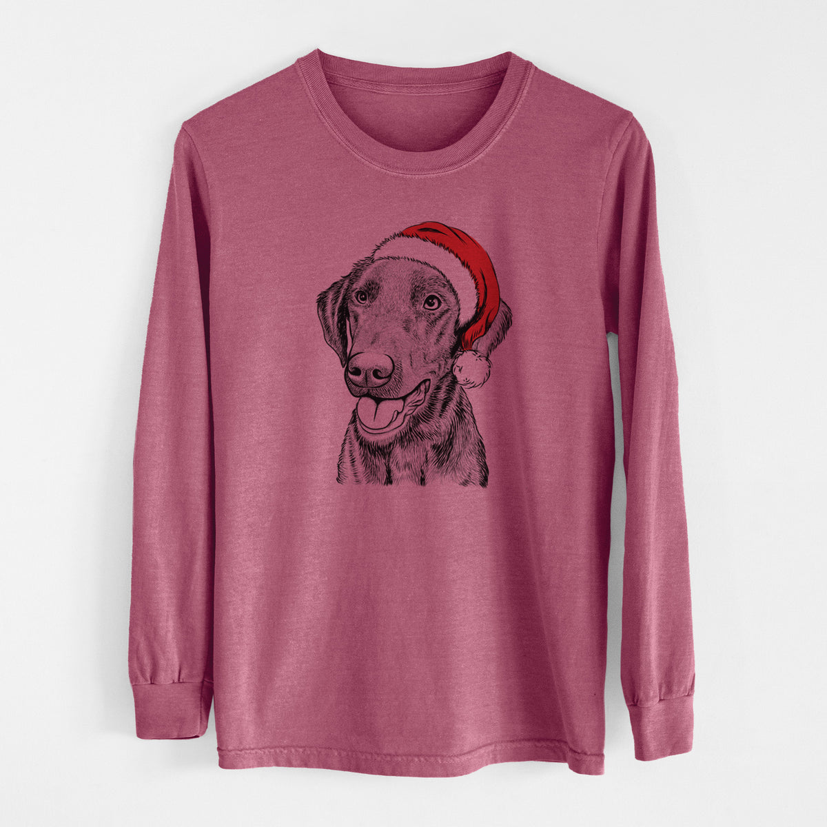 Santa Onyx the Labrador Retriever - Men's Heavyweight 100% Cotton Long Sleeve