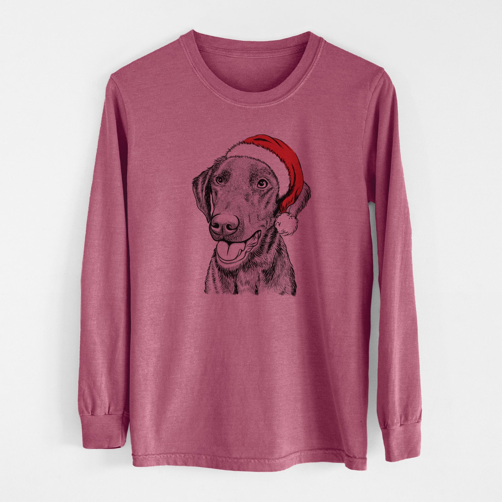 Santa Onyx the Labrador Retriever - Men's Heavyweight 100% Cotton Long Sleeve