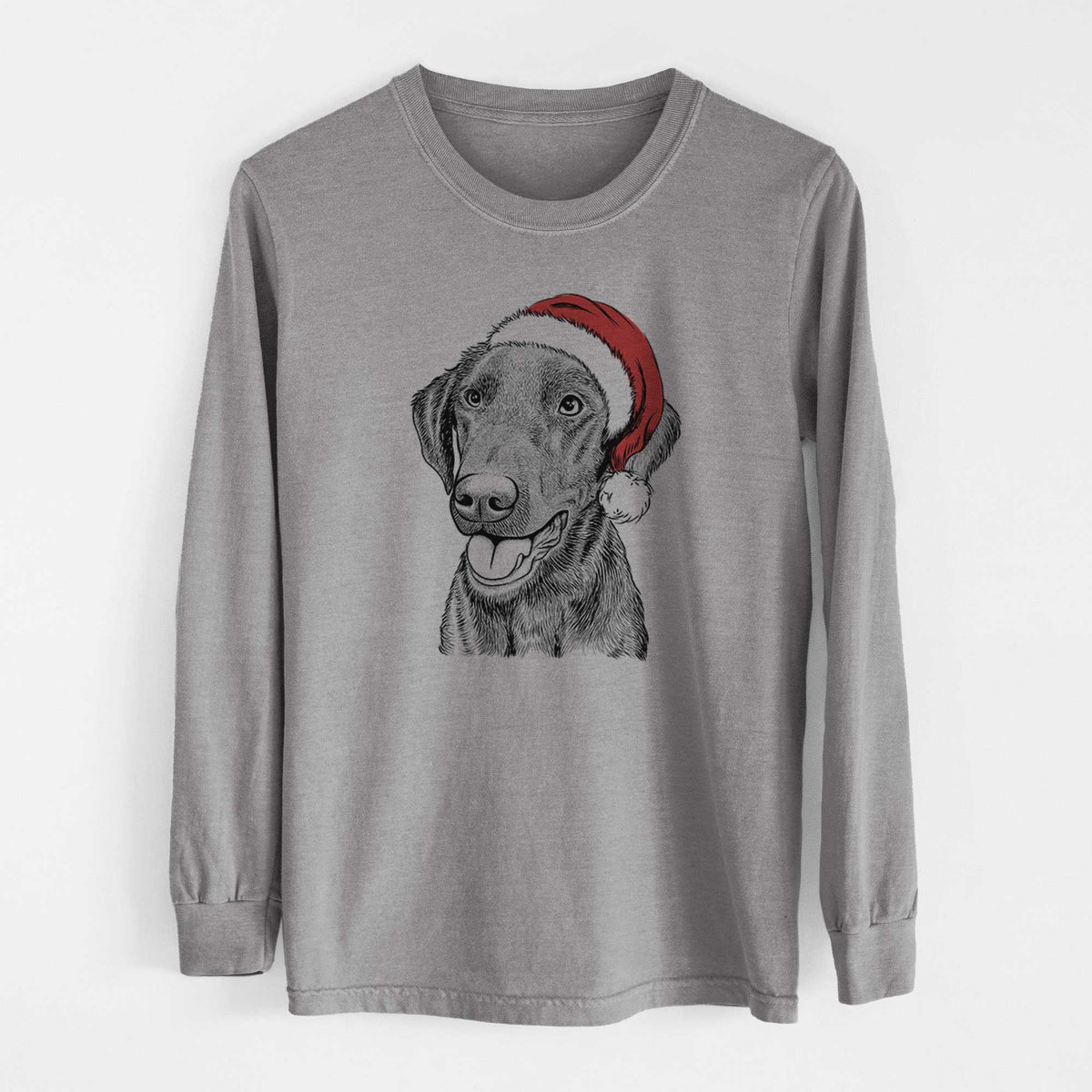 Santa Onyx the Labrador Retriever - Men's Heavyweight 100% Cotton Long Sleeve