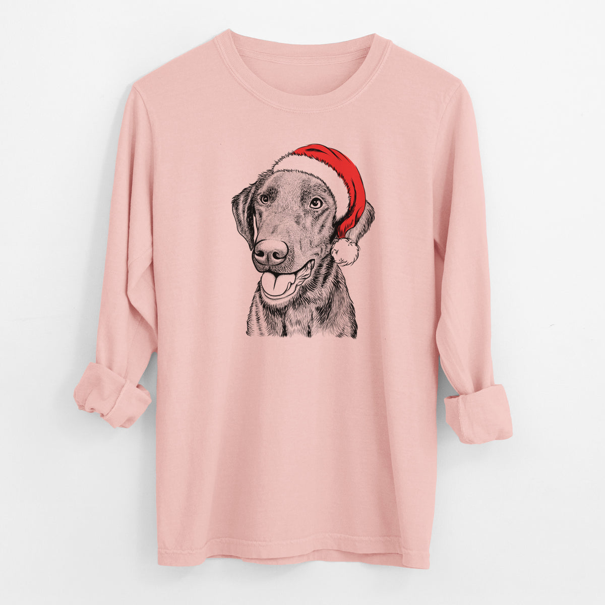 Santa Onyx the Labrador Retriever - Men's Heavyweight 100% Cotton Long Sleeve