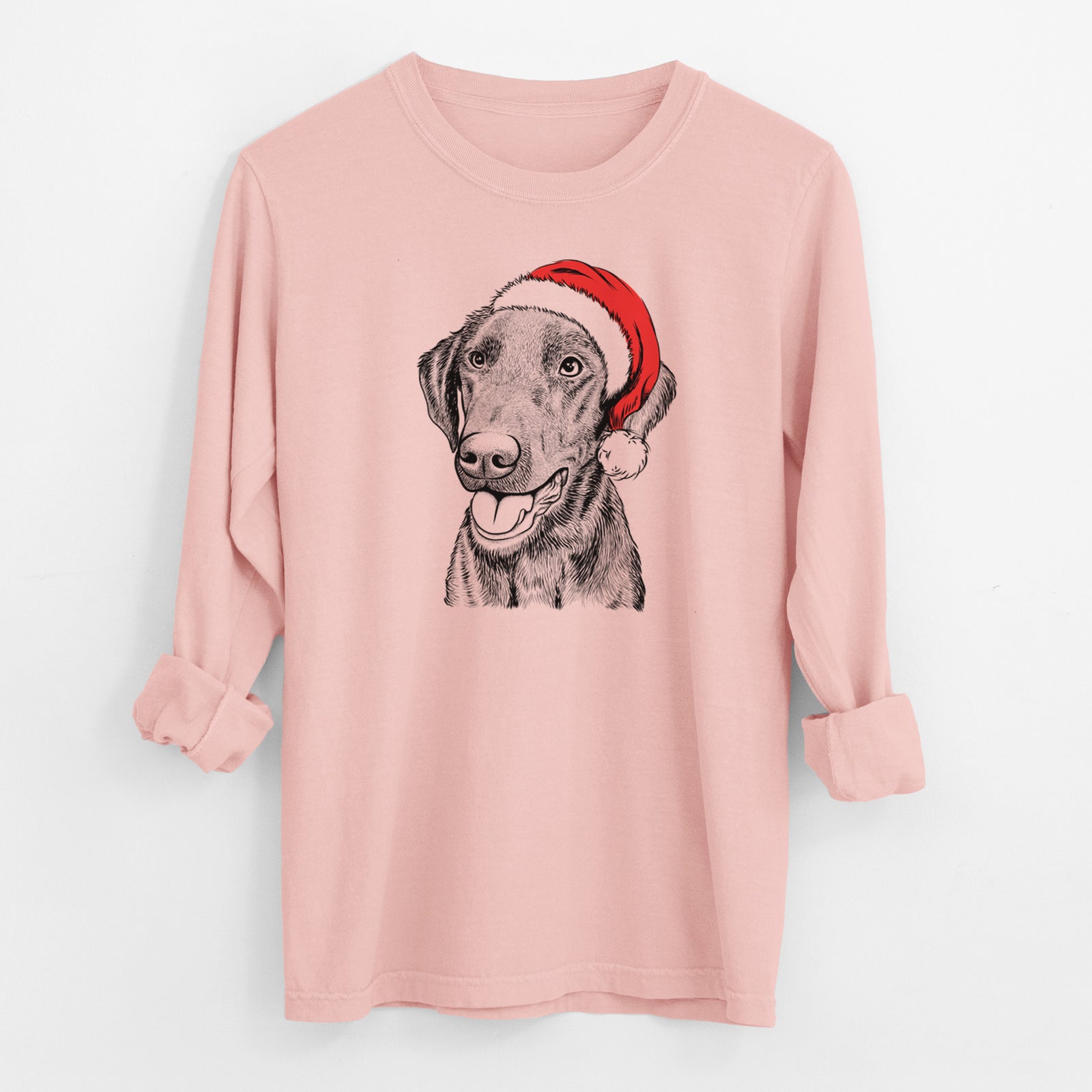 Santa Onyx the Labrador Retriever - Men's Heavyweight 100% Cotton Long Sleeve