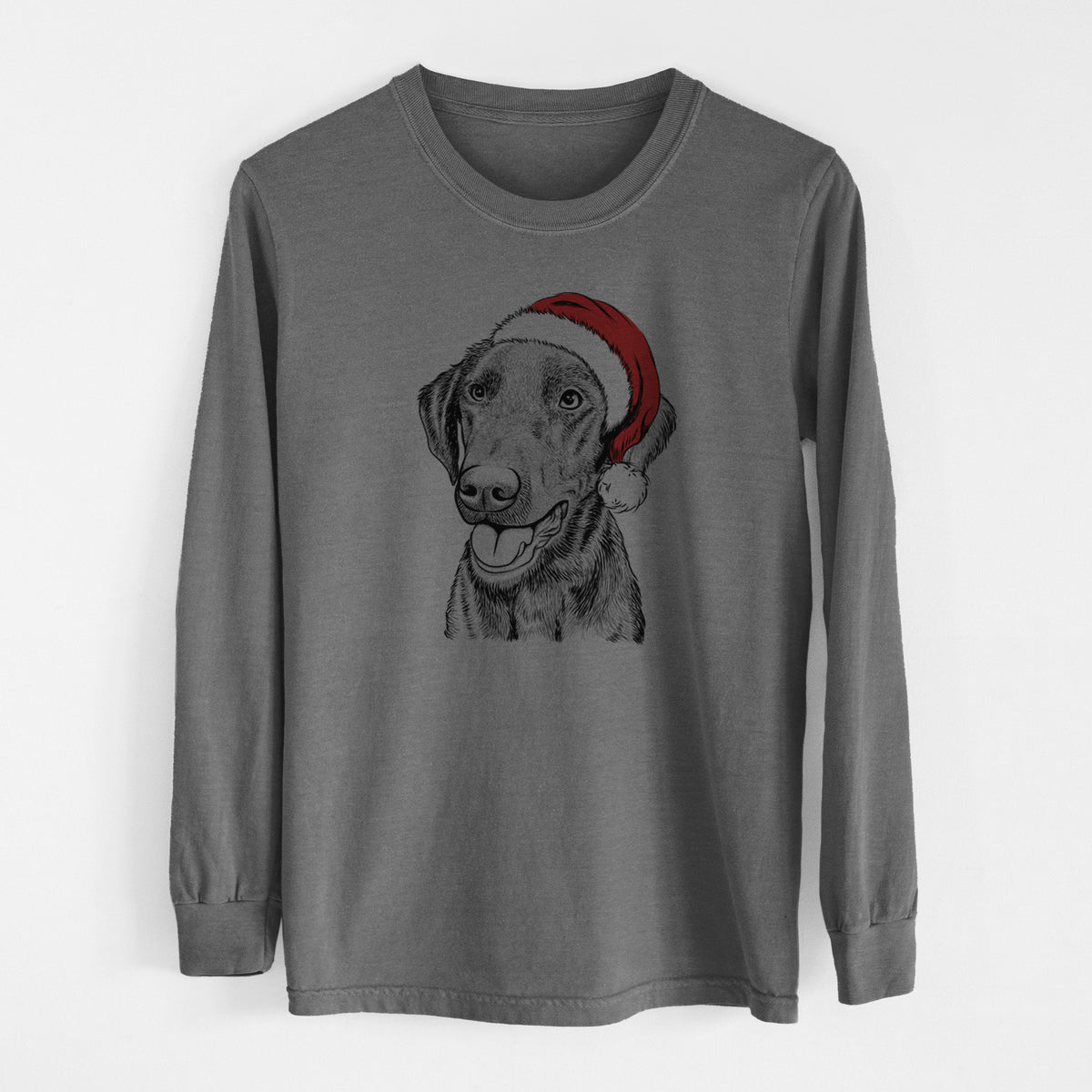 Santa Onyx the Labrador Retriever - Men's Heavyweight 100% Cotton Long Sleeve