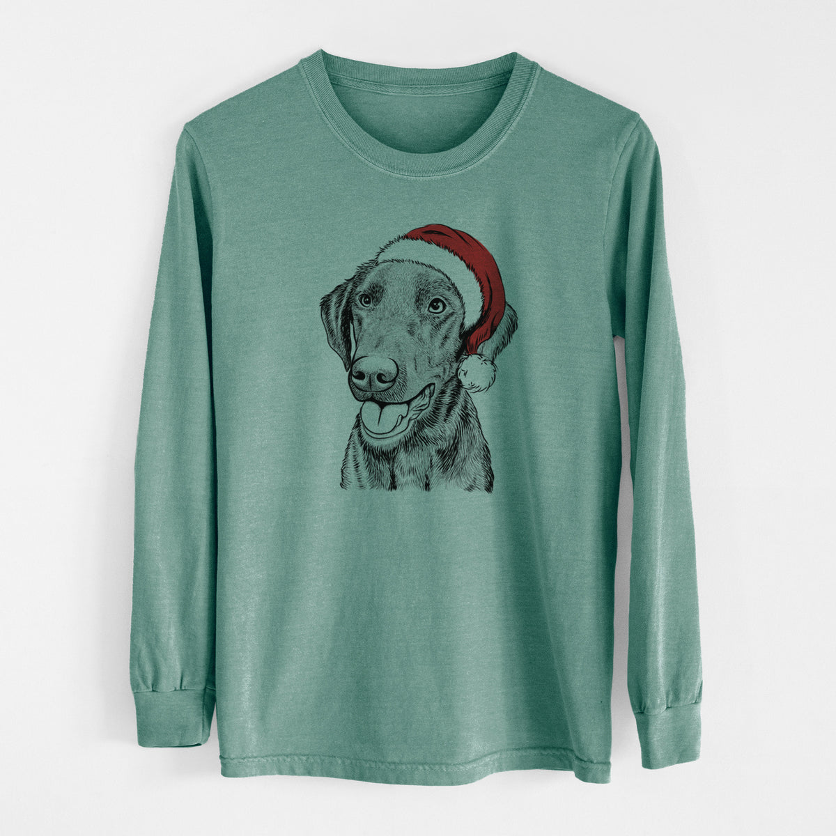 Santa Onyx the Labrador Retriever - Men's Heavyweight 100% Cotton Long Sleeve