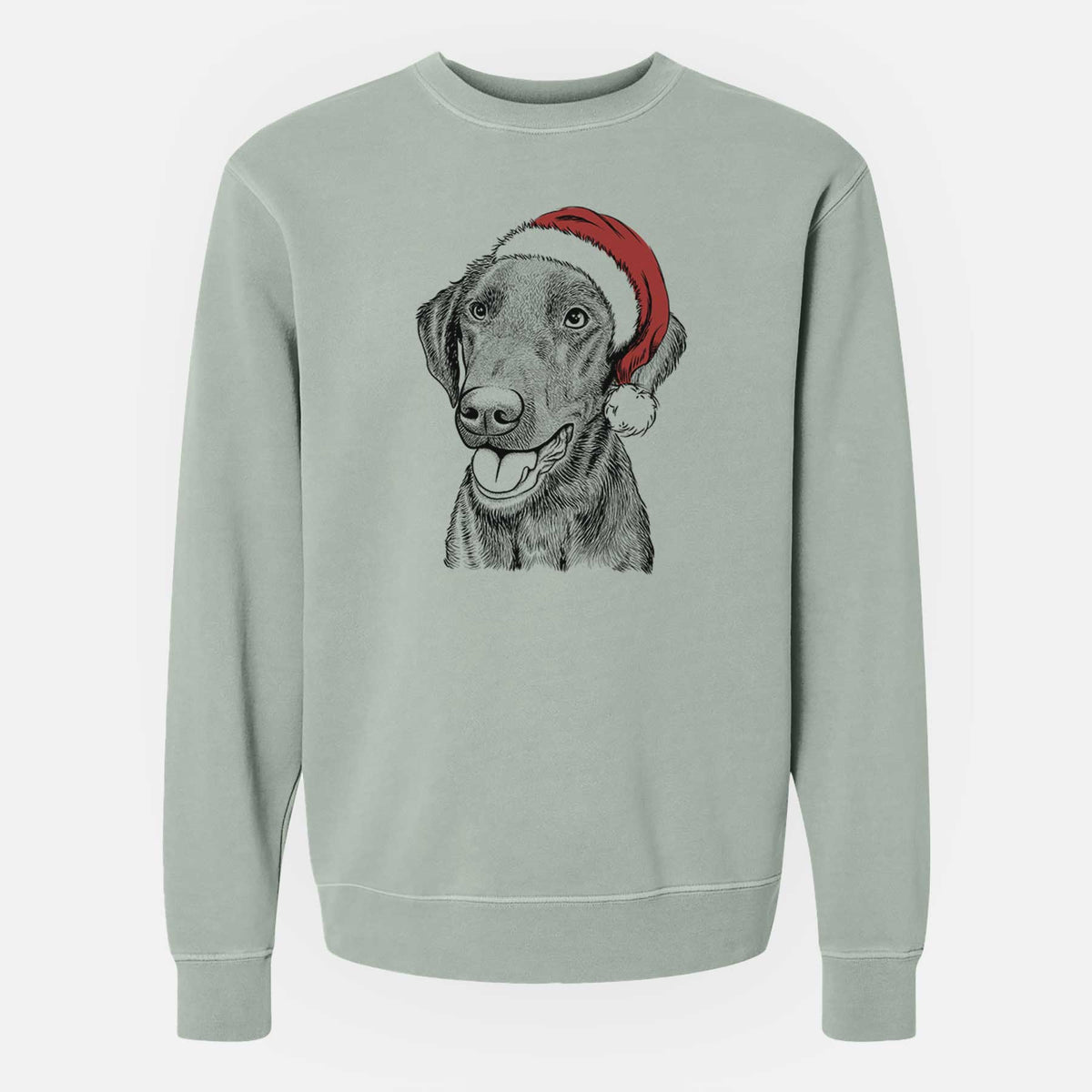 Santa Onyx the Labrador Retriever - Unisex Pigment Dyed Crew Sweatshirt