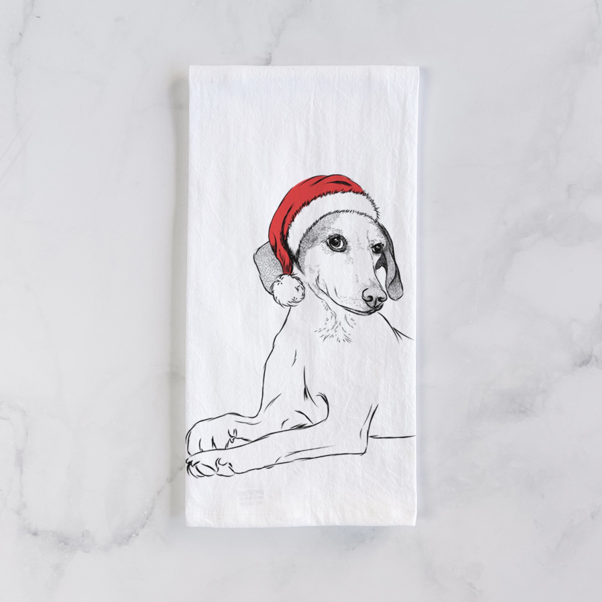 Opie the Foxhound Tea Towel