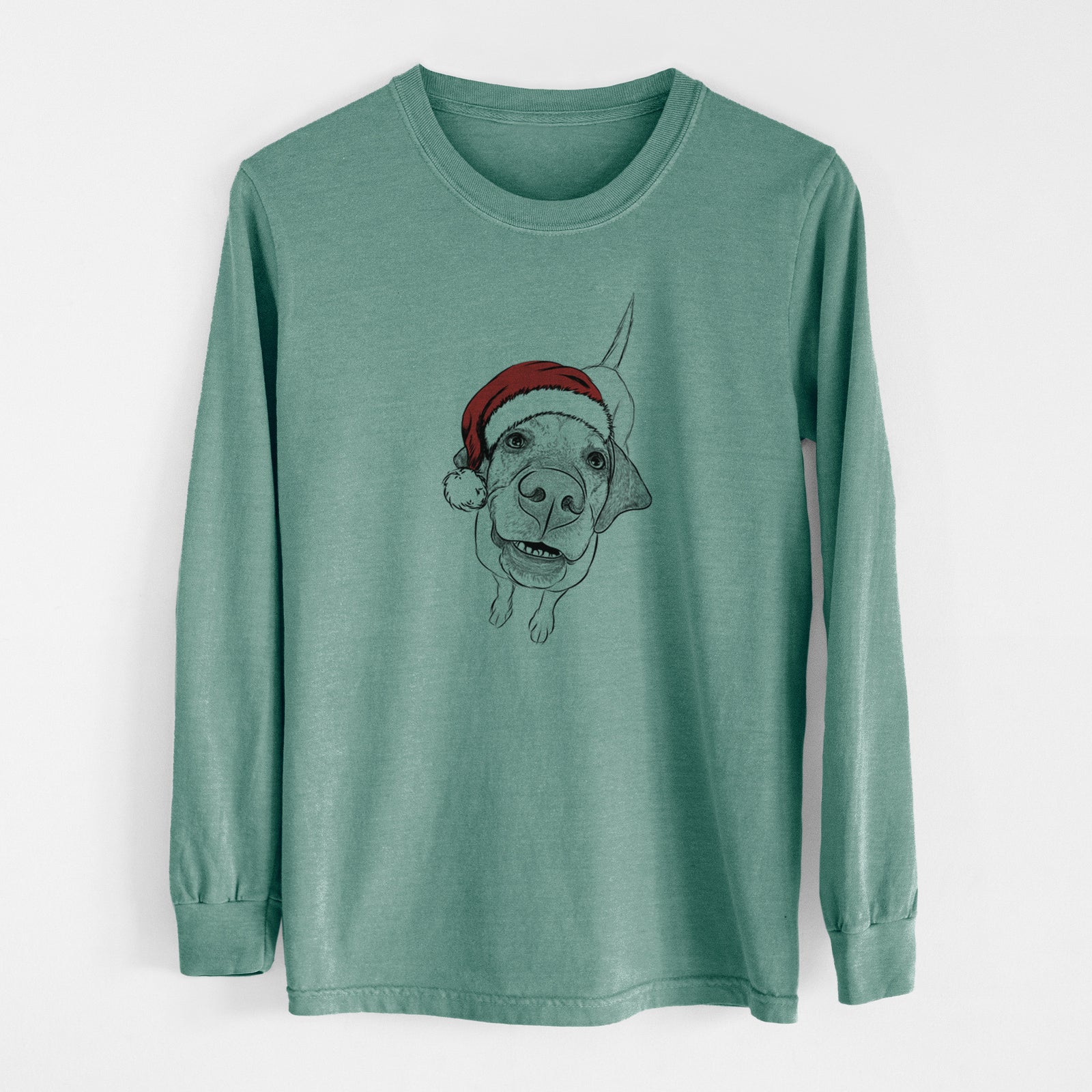 Santa Oquirrh the Vizsla - Men's Heavyweight 100% Cotton Long Sleeve