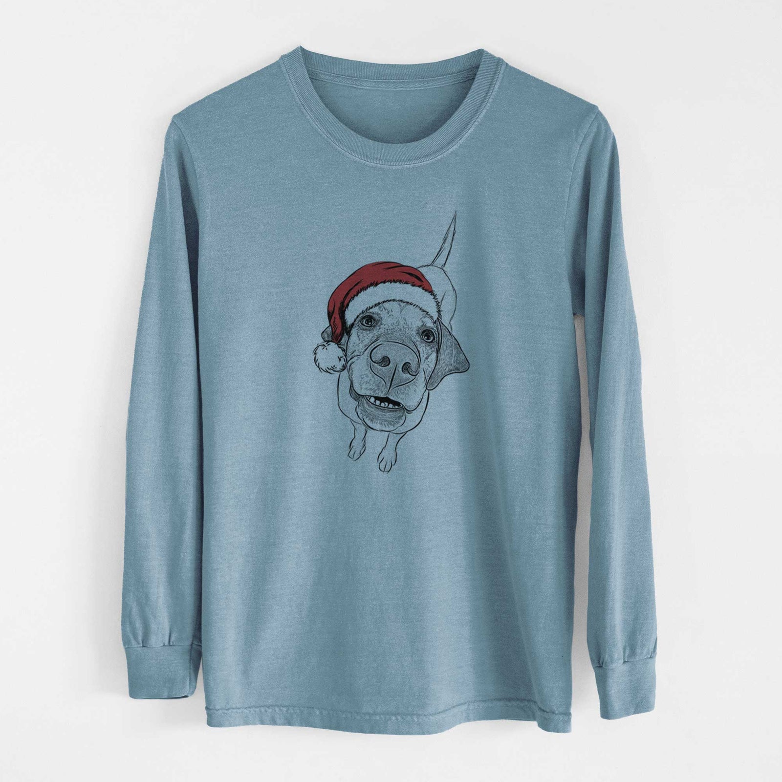 Santa Oquirrh the Vizsla - Men's Heavyweight 100% Cotton Long Sleeve