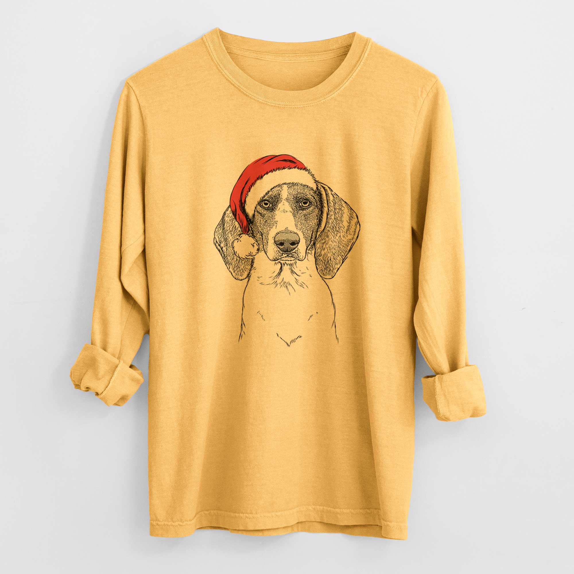 Santa Orin the Treeing Walker Coonhound - Men's Heavyweight 100% Cotton Long Sleeve