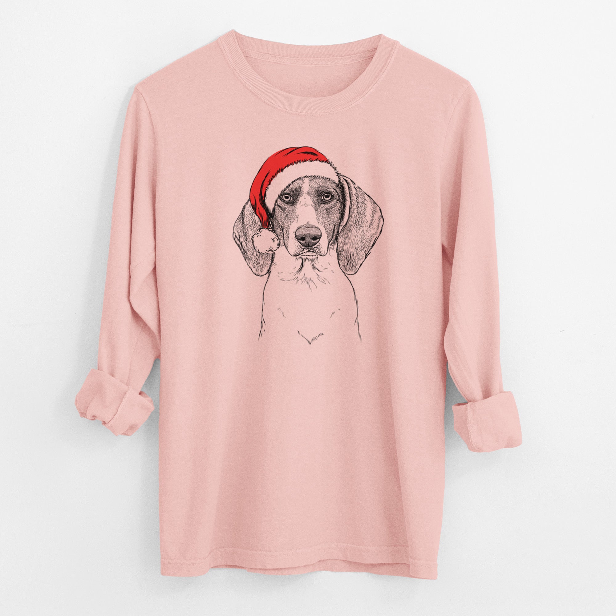 Santa Orin the Treeing Walker Coonhound - Men's Heavyweight 100% Cotton Long Sleeve