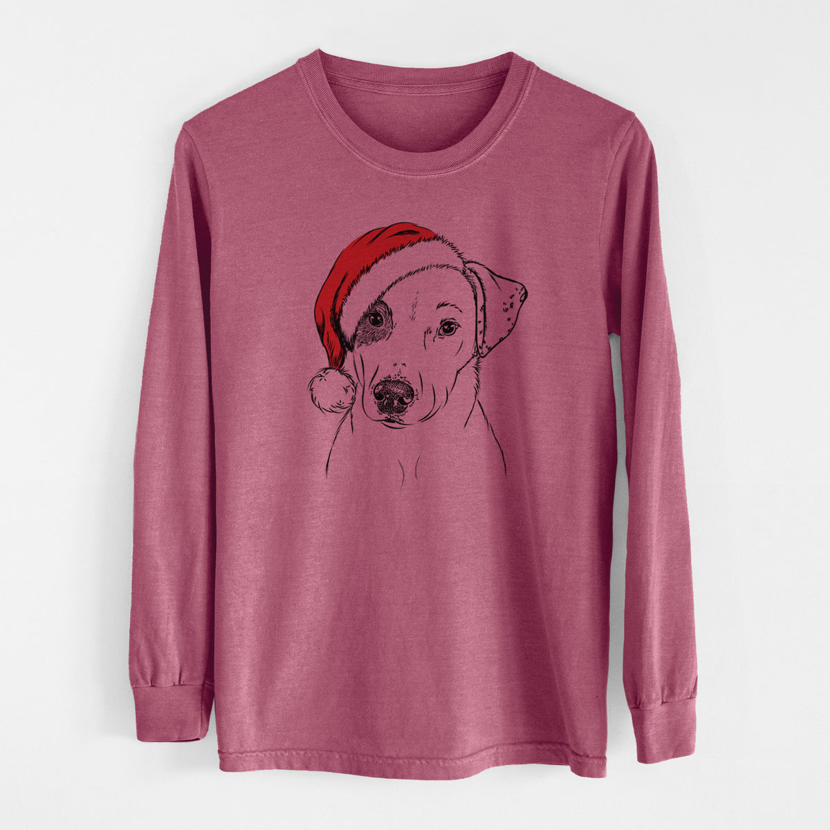 Santa P Pie the Mixed Breed - Men&#39;s Heavyweight 100% Cotton Long Sleeve