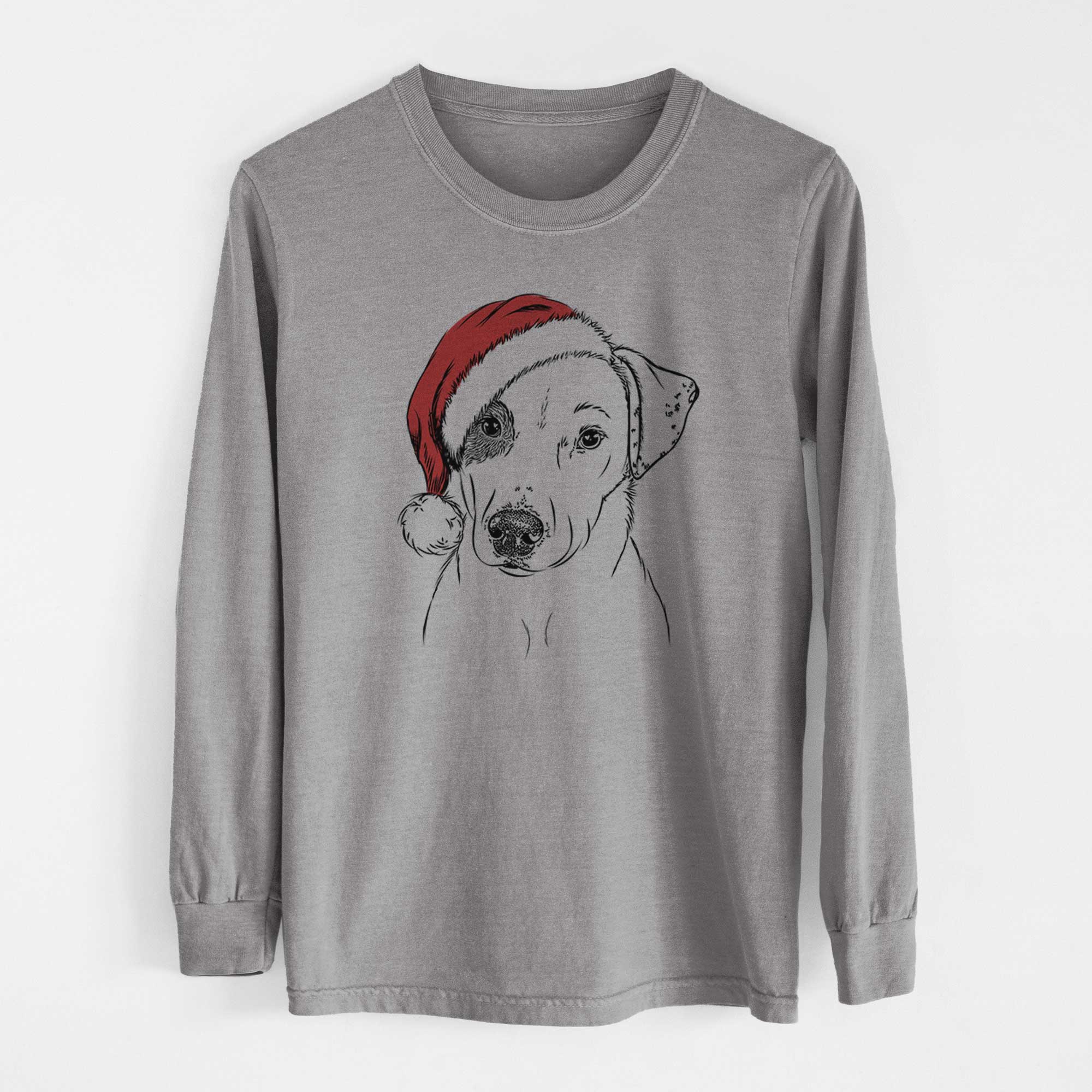 Santa P Pie the Mixed Breed - Men's Heavyweight 100% Cotton Long Sleeve