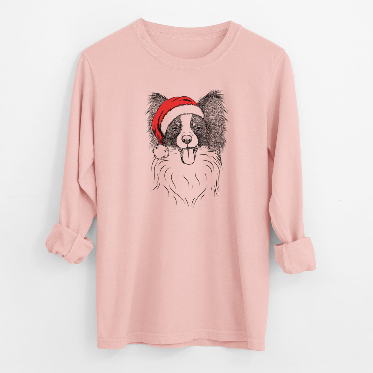 Santa Patrick the Papillon - Men's Heavyweight 100% Cotton Long Sleeve