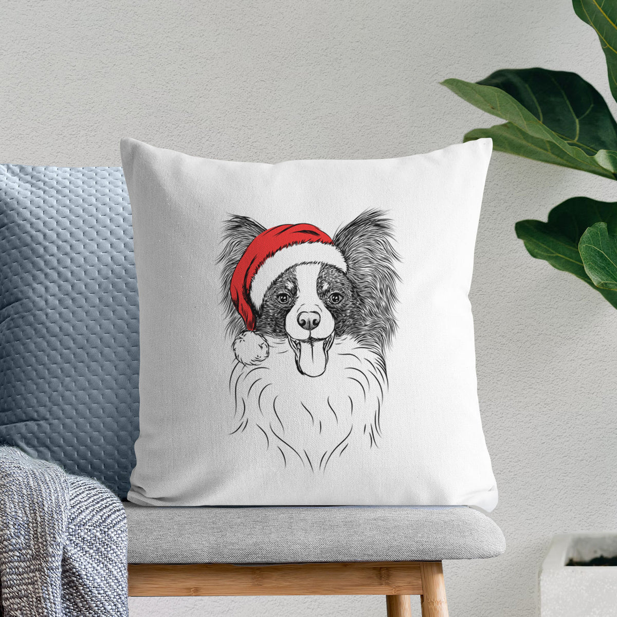 Patrick the Papillon - Throw Pillow Cover