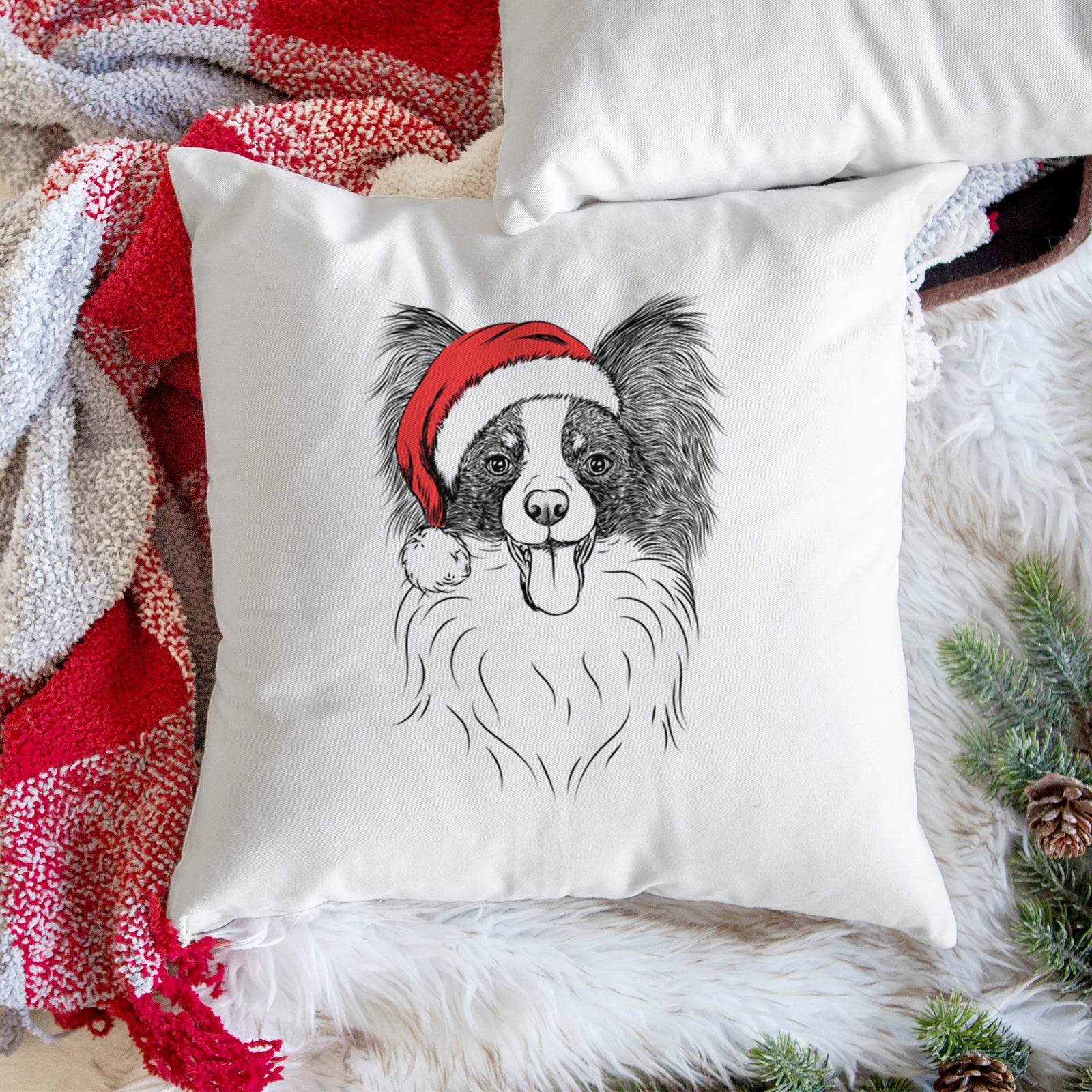 Patrick the Papillon - Throw Pillow Cover