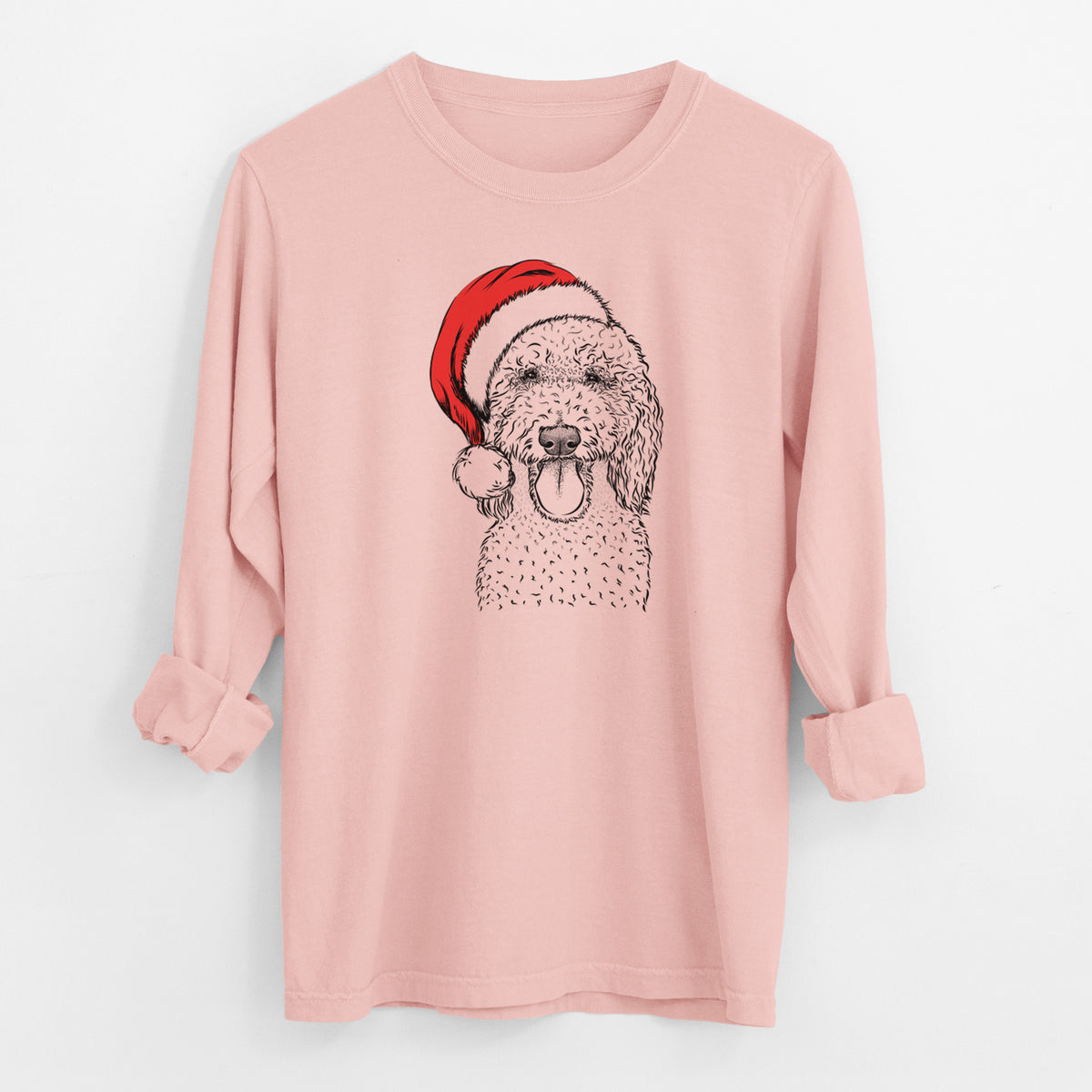 Santa Pavlov the Goldendoodle - Men's Heavyweight 100% Cotton Long Sleeve