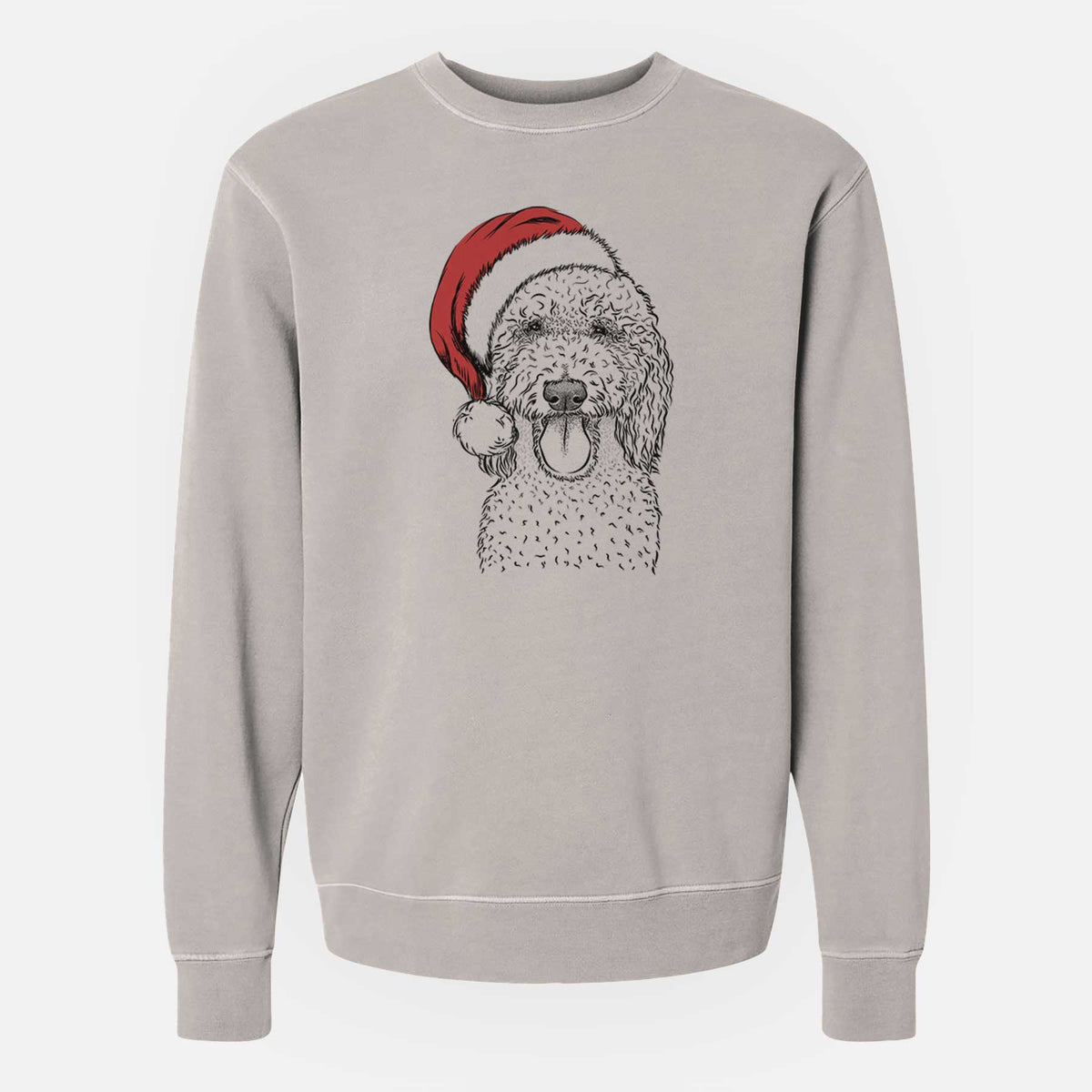 Santa Pavlov the Goldendoodle - Unisex Pigment Dyed Crew Sweatshirt