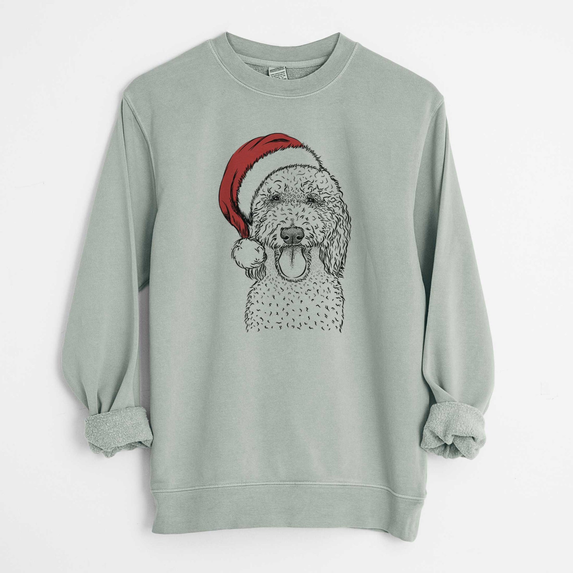 Santa Pavlov the Goldendoodle - Unisex Pigment Dyed Crew Sweatshirt