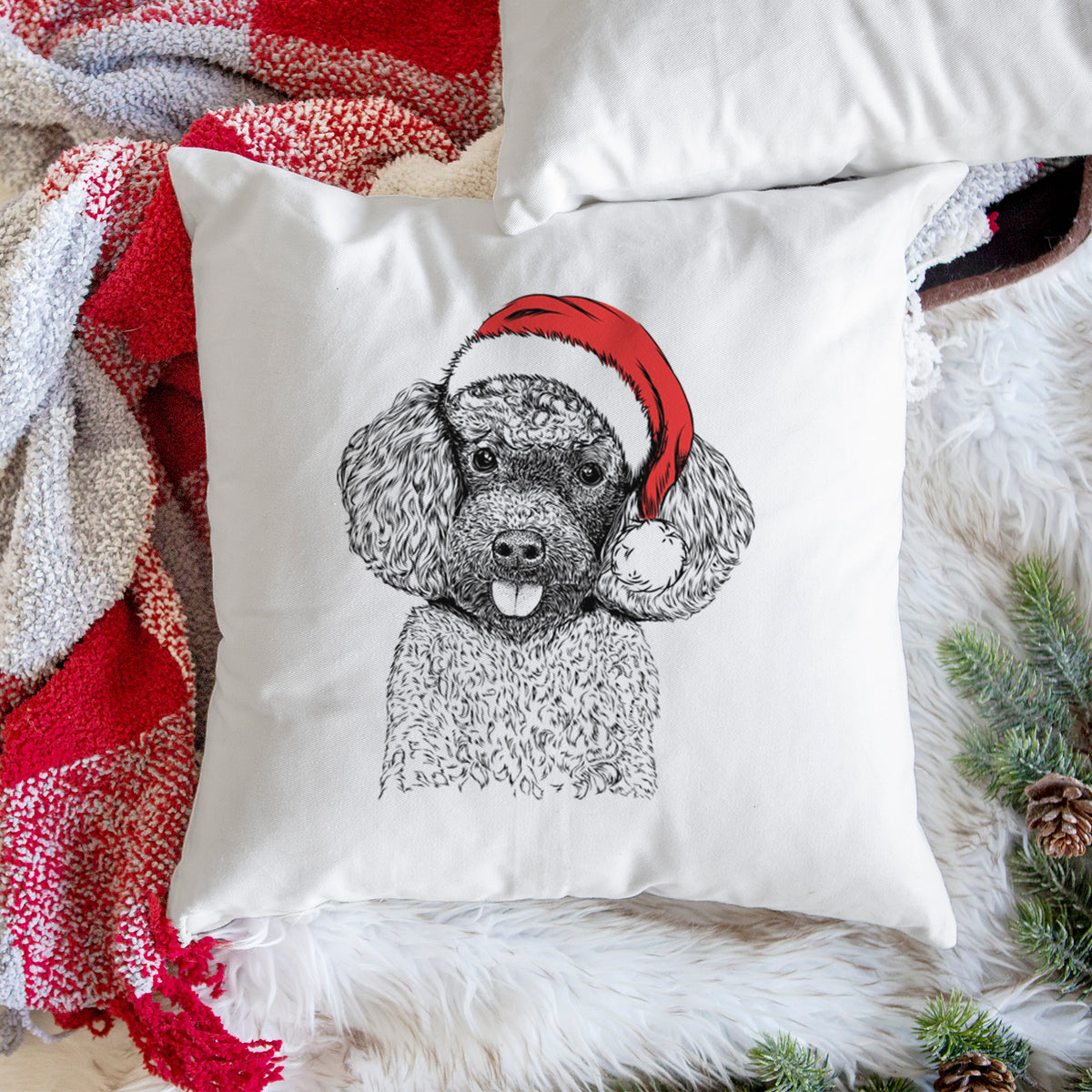 George the Toy Poodle - Throw Pillow Cover