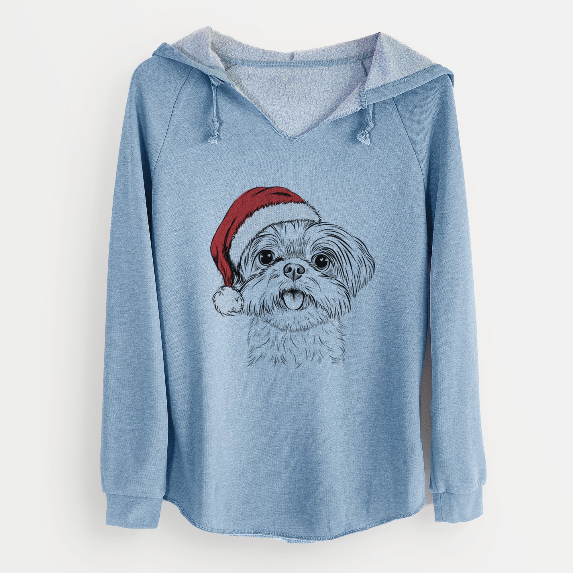 Santa Pebbles the Shorkie - Cali Wave Hooded Sweatshirt