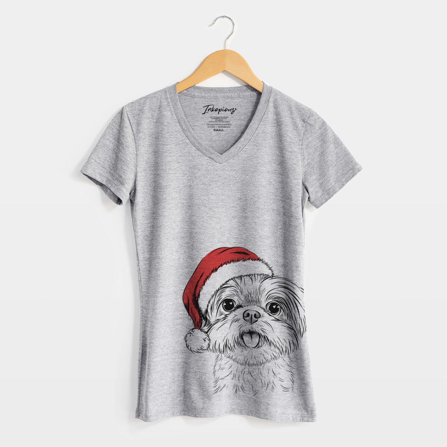 Santa Pebbles the Shorkie - Women's Perfect V-neck Shirt