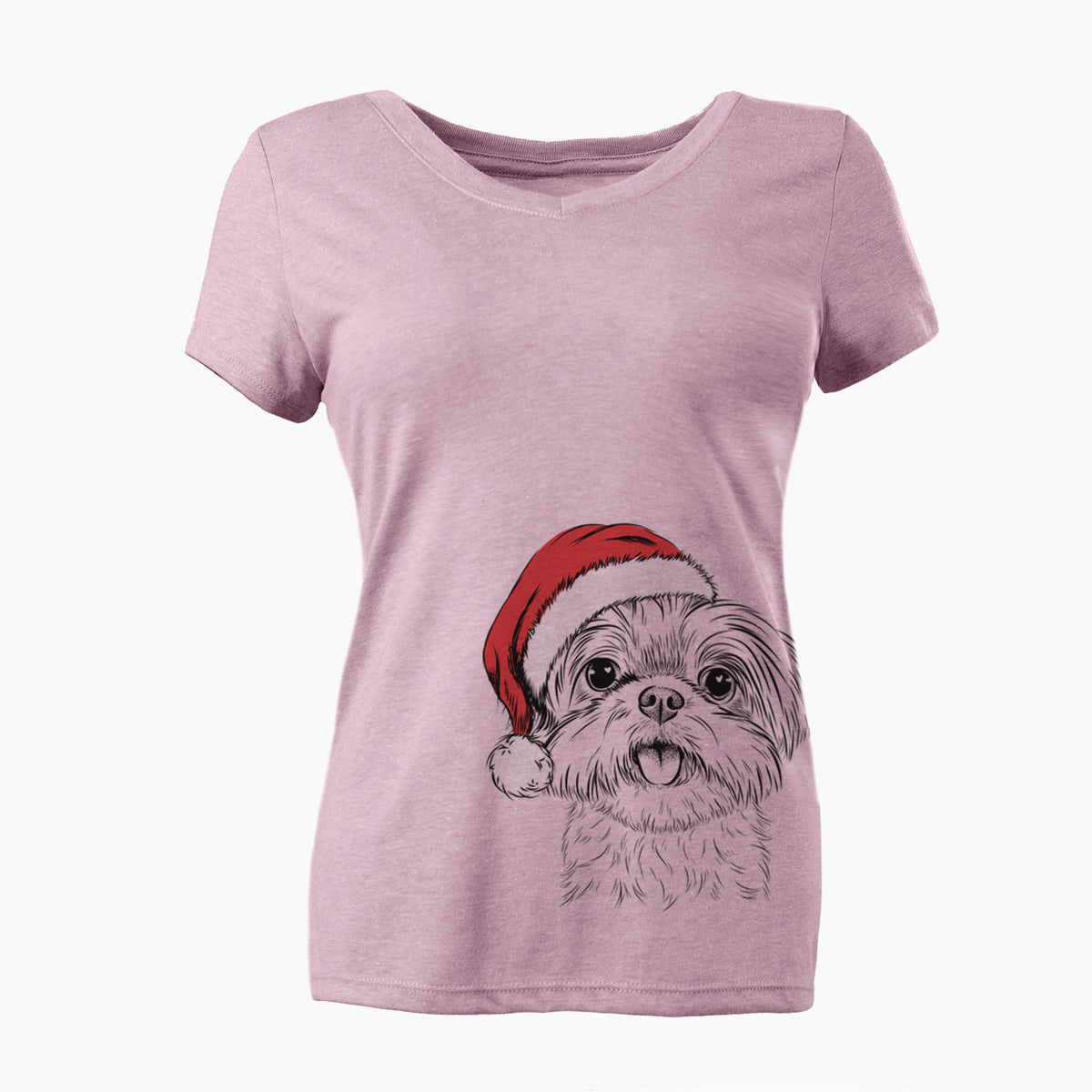 Santa Pebbles the Shorkie - Women's Perfect V-neck Shirt
