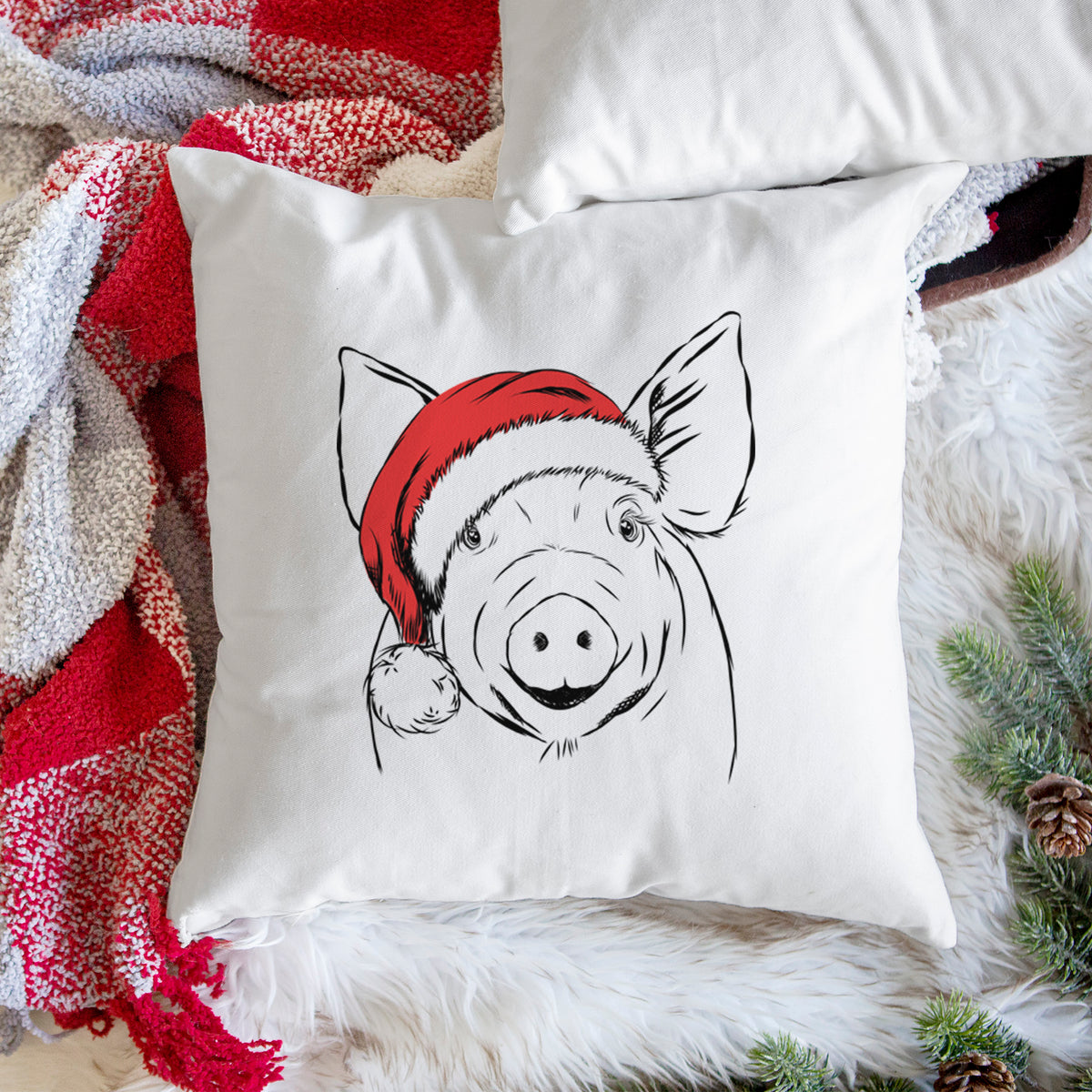 Perry the Pig - Throw Pillow Cover