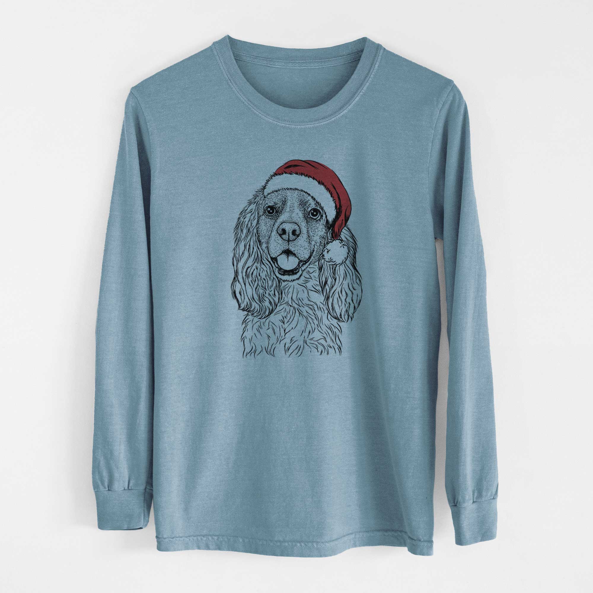 Santa Perry the Cockalier - Men's Heavyweight 100% Cotton Long Sleeve