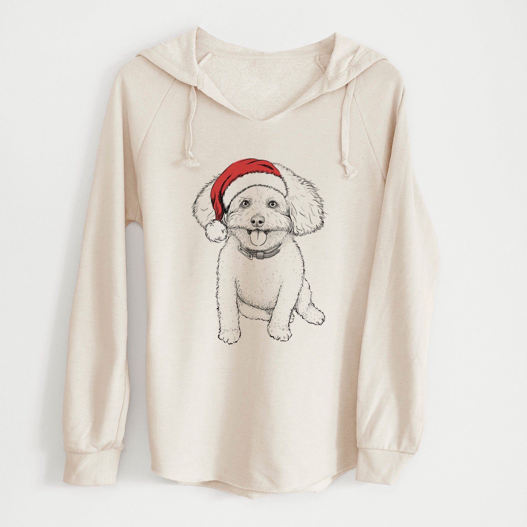 Santa Peyton the Bichon Frise - Cali Wave Hooded Sweatshirt