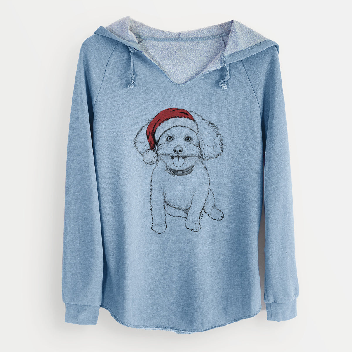 Santa Peyton the Bichon Frise - Cali Wave Hooded Sweatshirt