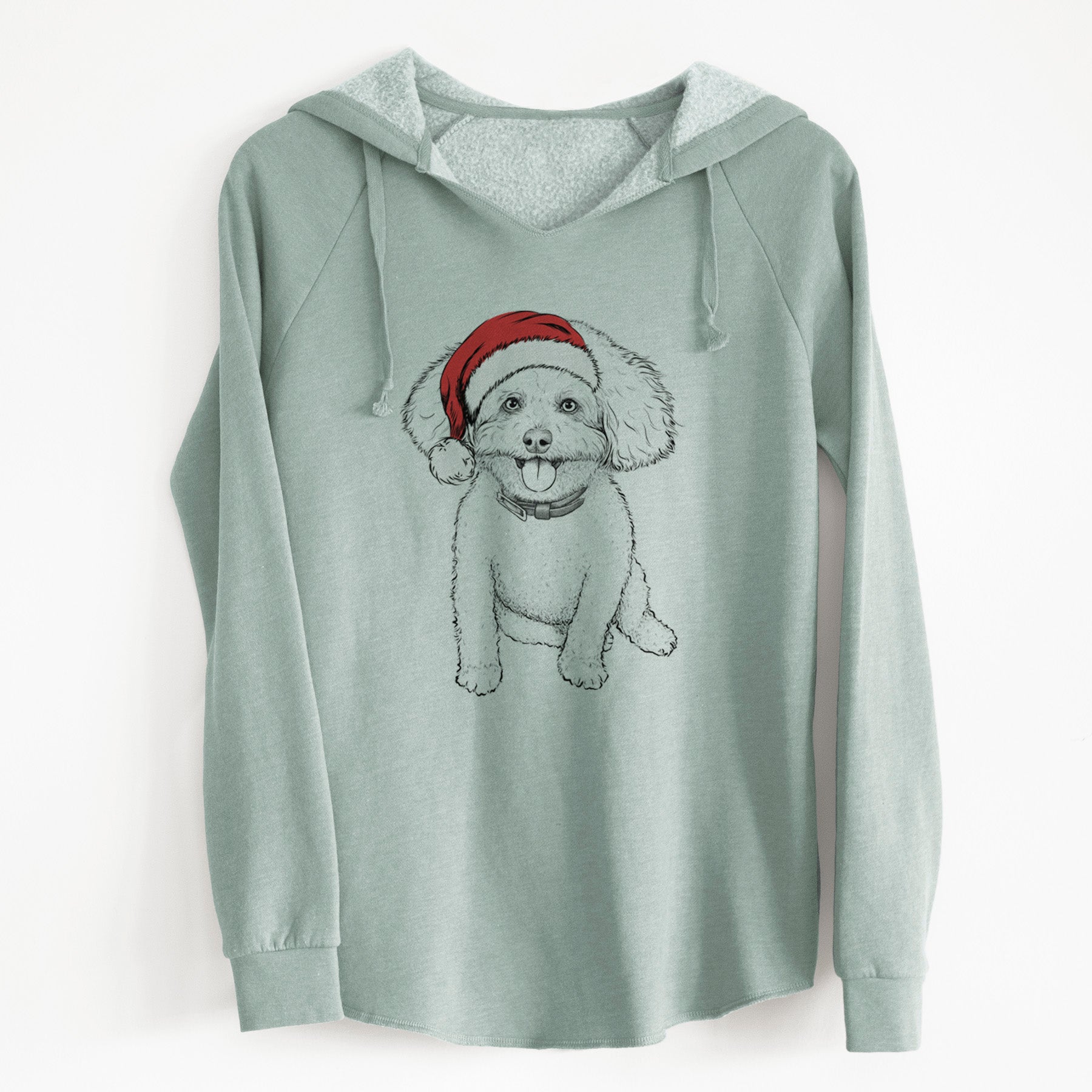 Santa Peyton the Bichon Frise - Cali Wave Hooded Sweatshirt