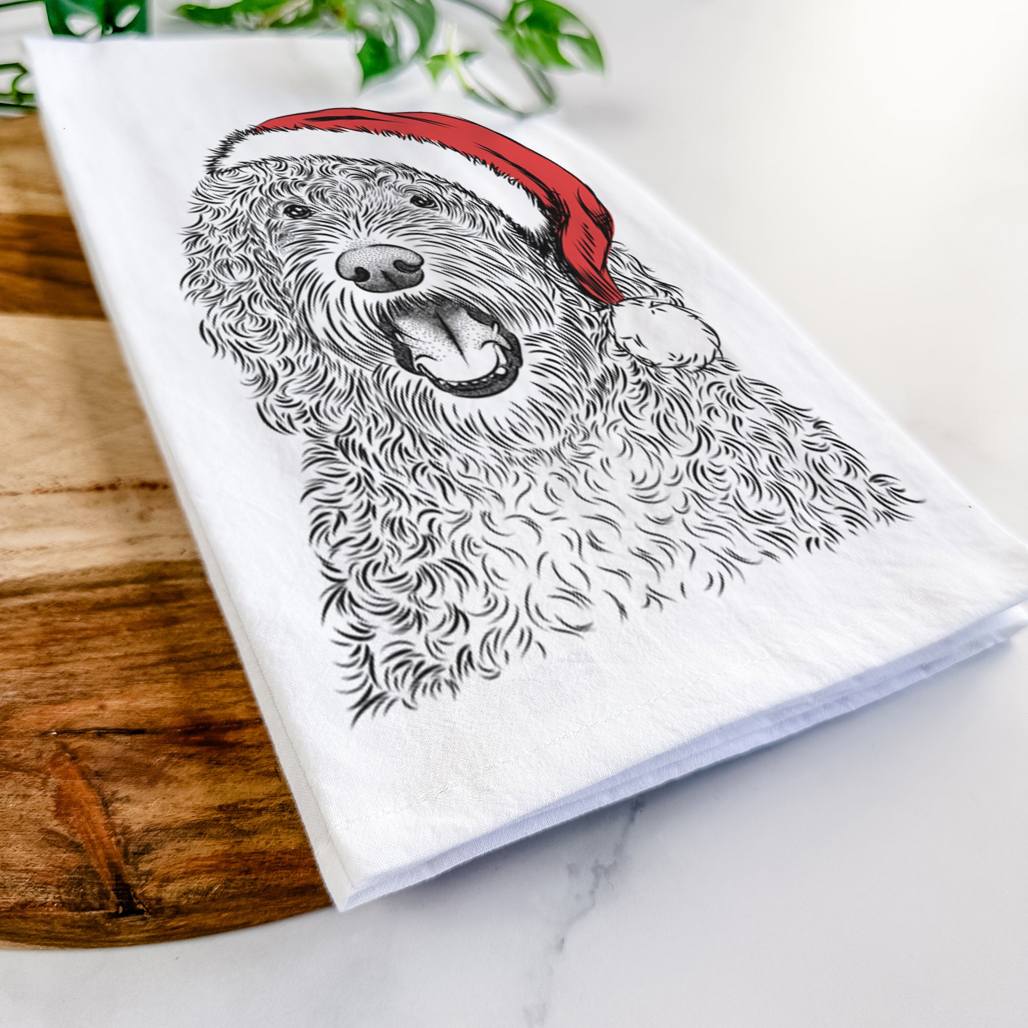 Phillip the Portuguese Water Dog Tea Towel