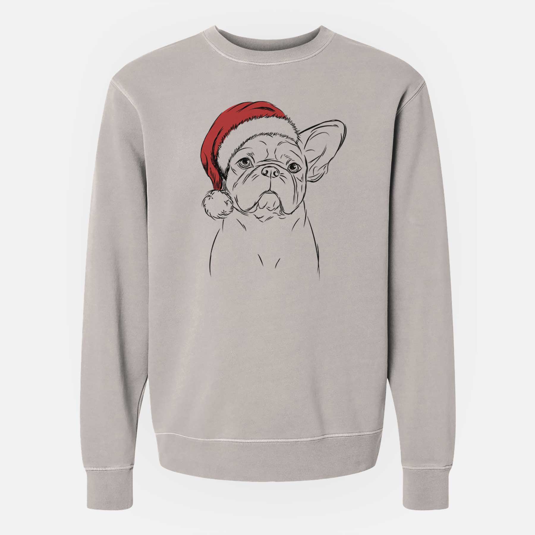 Santa Pierre the French Bulldog - Unisex Pigment Dyed Crew Sweatshirt