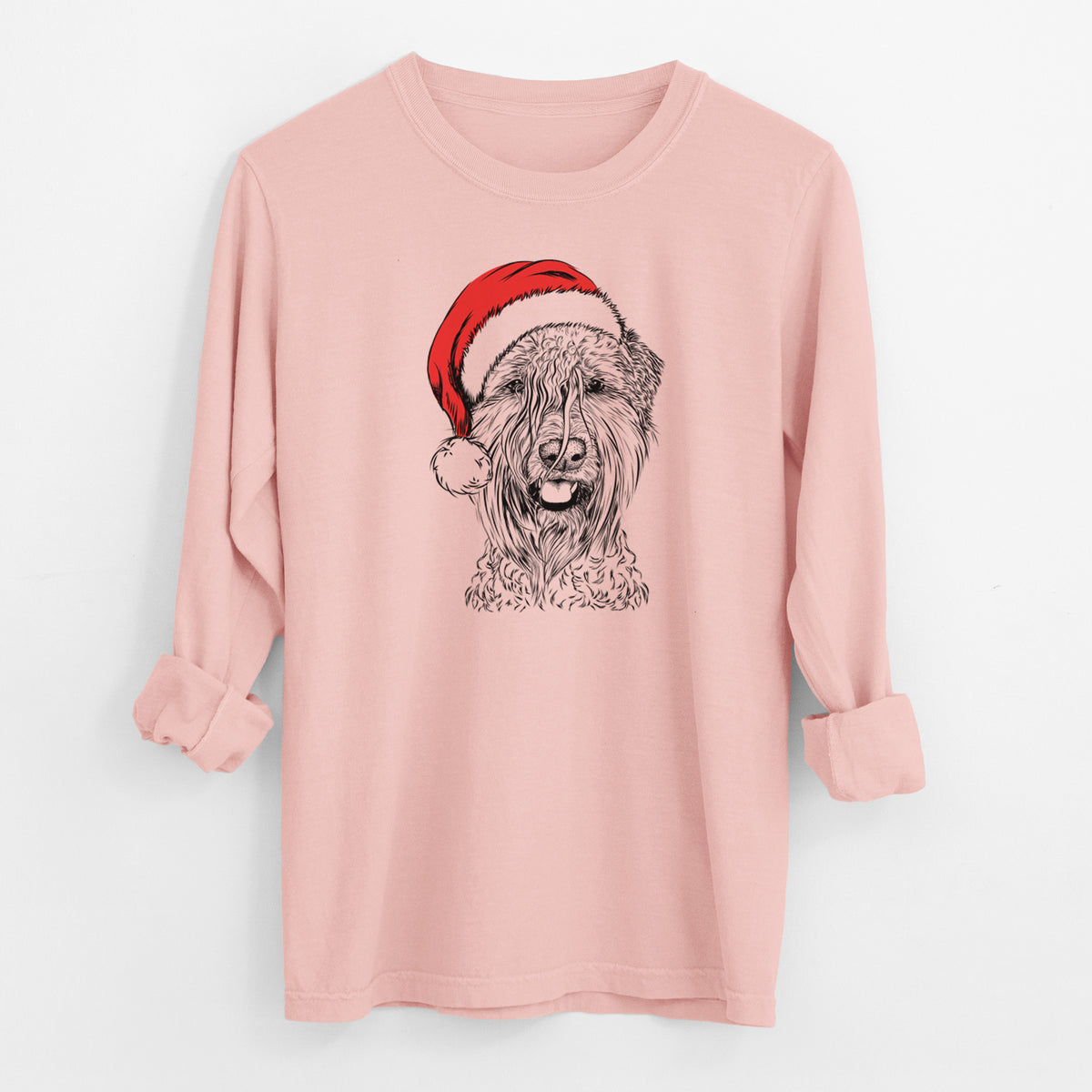 Santa Pierre the Soft Coated Wheaten Terrier - Men's Heavyweight 100% Cotton Long Sleeve
