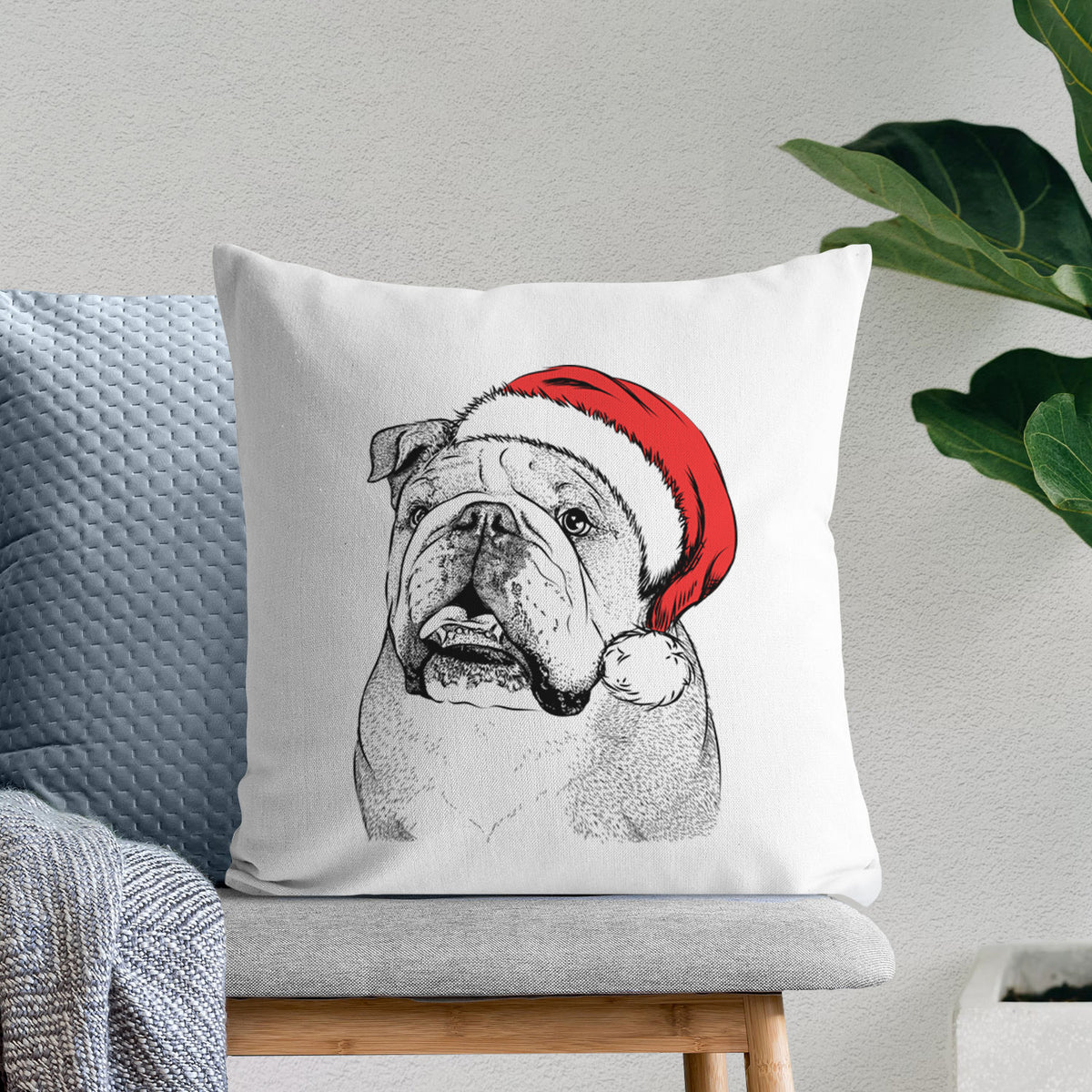 Piggy the English Bulldog - Throw Pillow Cover