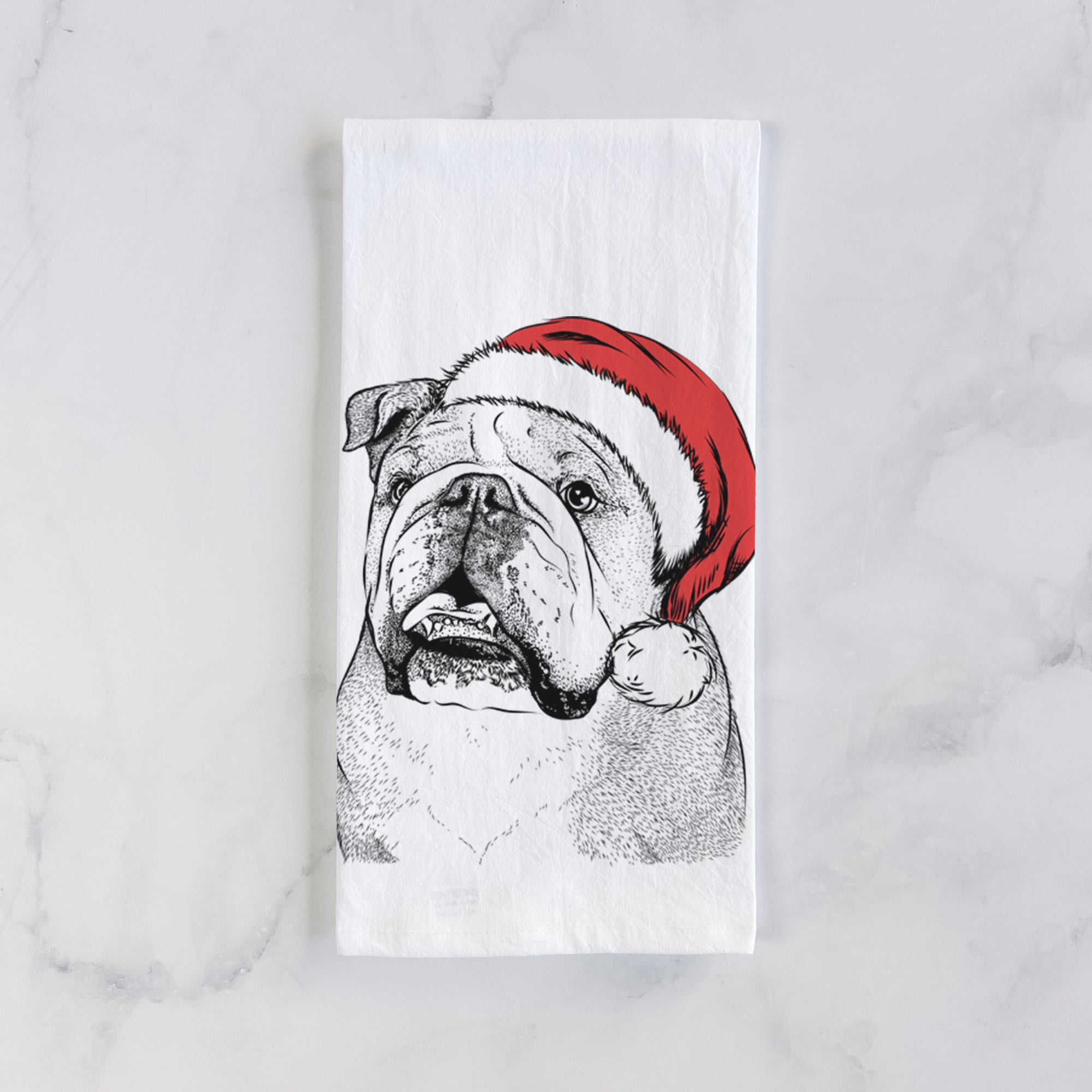 Piggy the English Bulldog Tea Towel