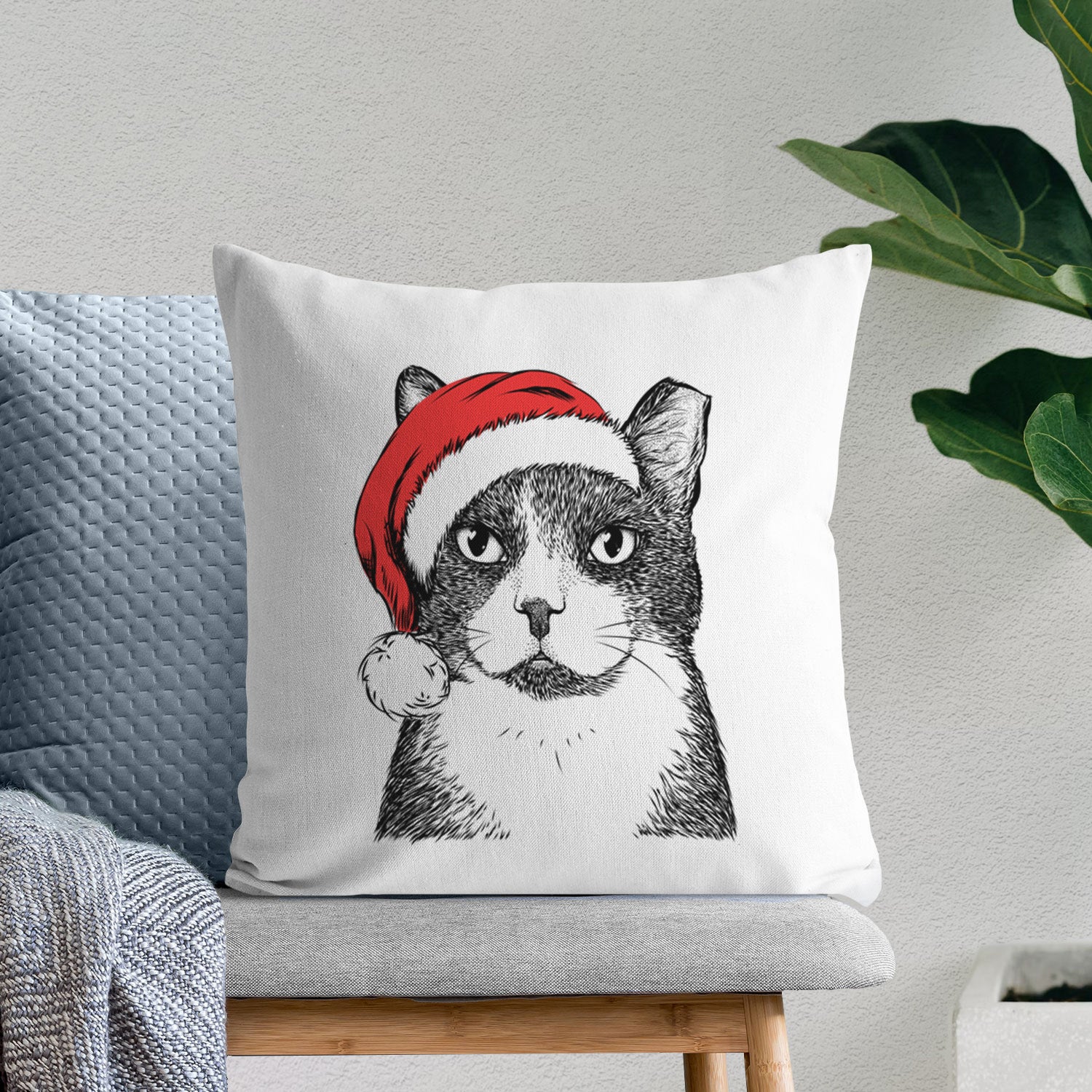 Pinky the Tuxedo Cat - Throw Pillow Cover