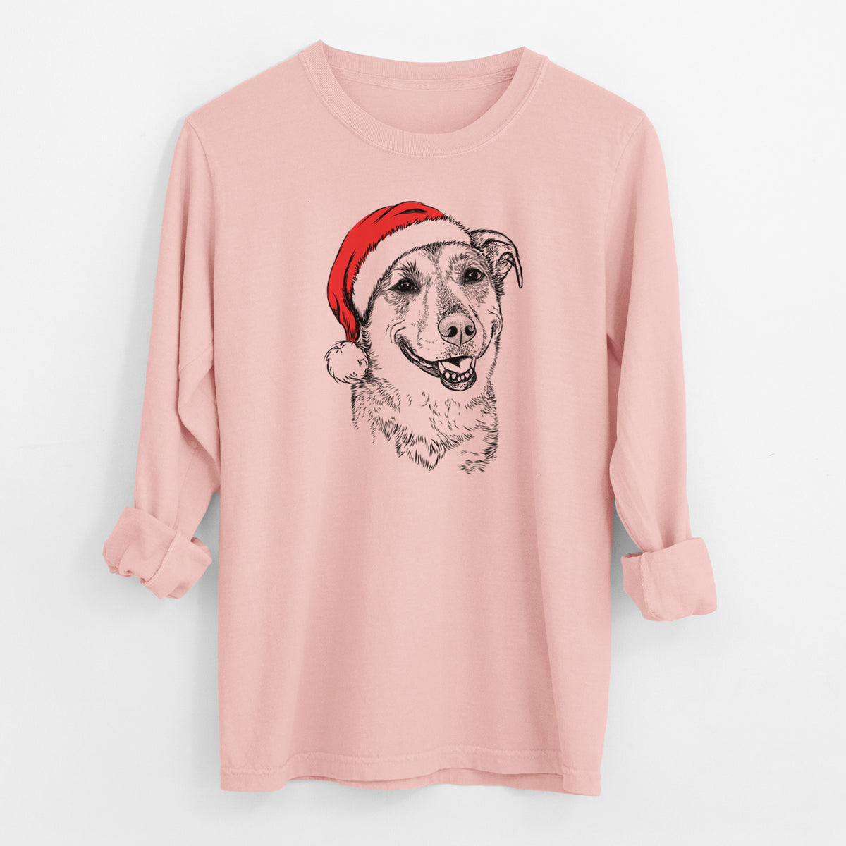 Santa Pippin the Shepherd Mix - Men's Heavyweight 100% Cotton Long Sleeve