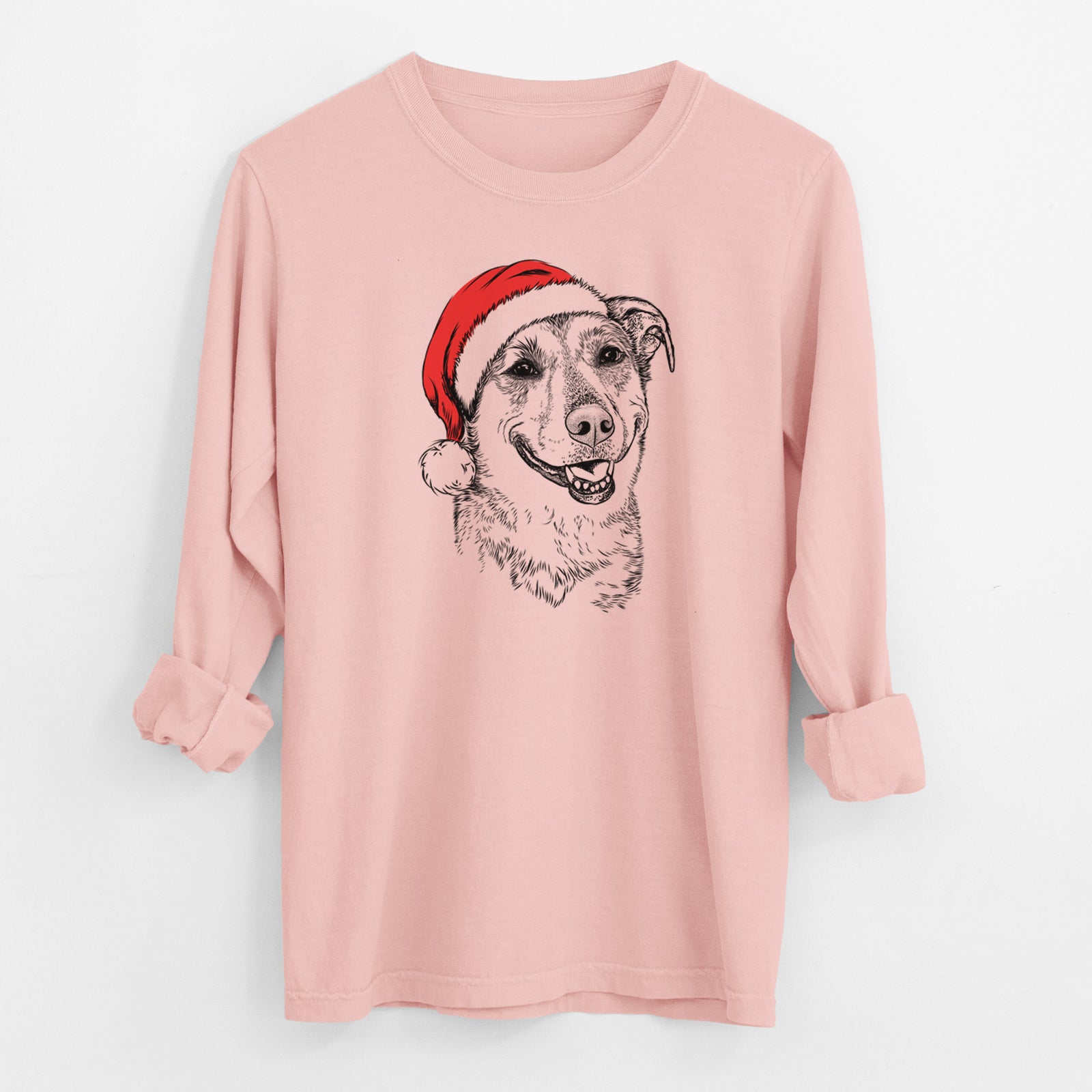 Santa Pippin the Shepherd Mix - Men's Heavyweight 100% Cotton Long Sleeve