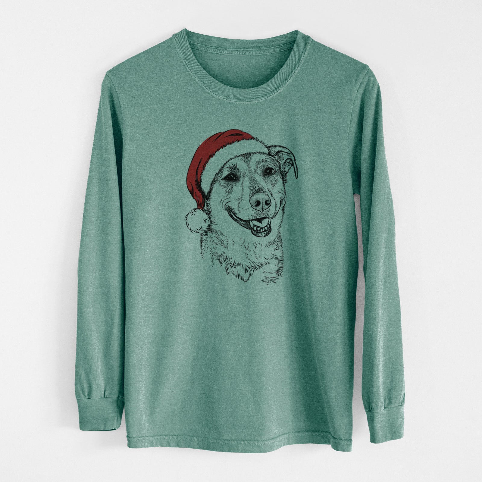 Santa Pippin the Shepherd Mix - Men's Heavyweight 100% Cotton Long Sleeve