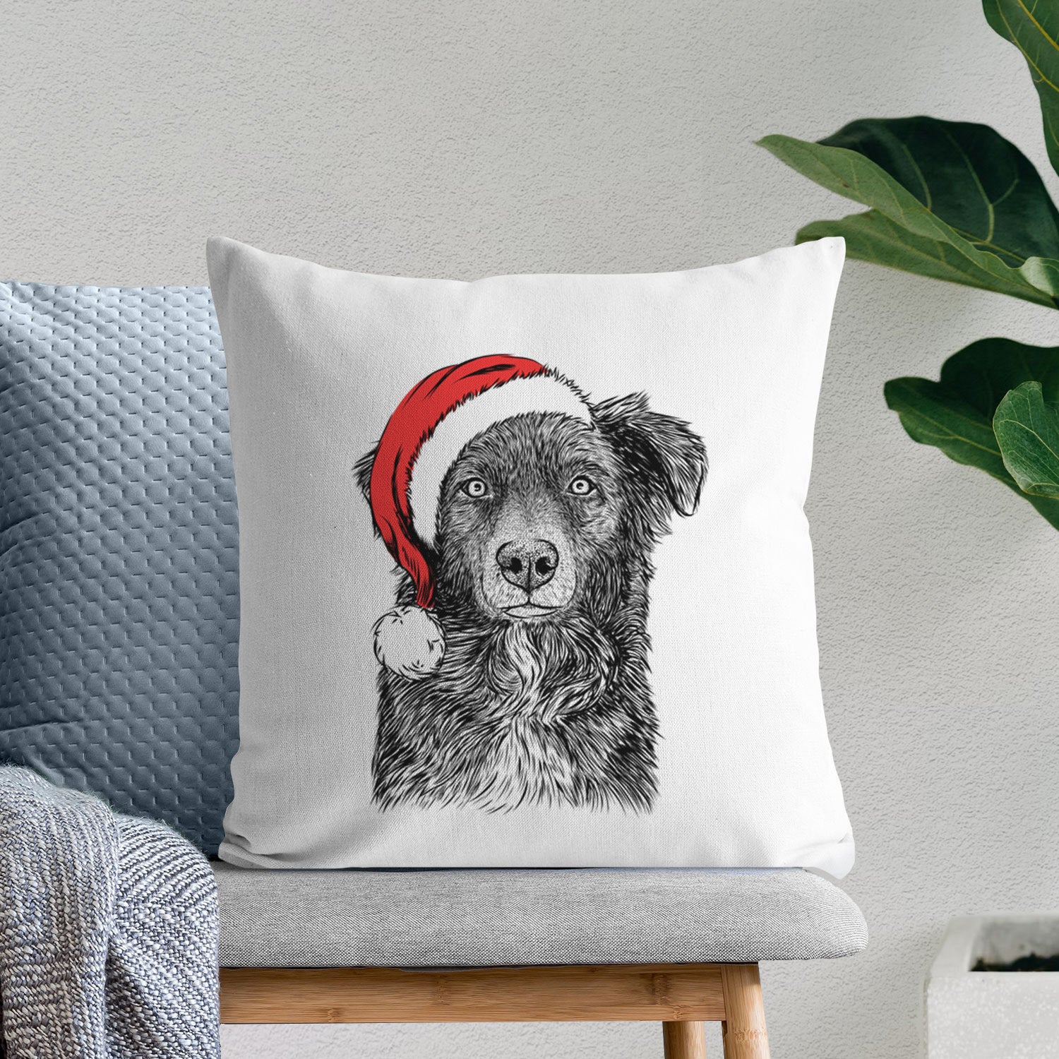 Pixel the Australian Shepherd - Throw Pillow Cover
