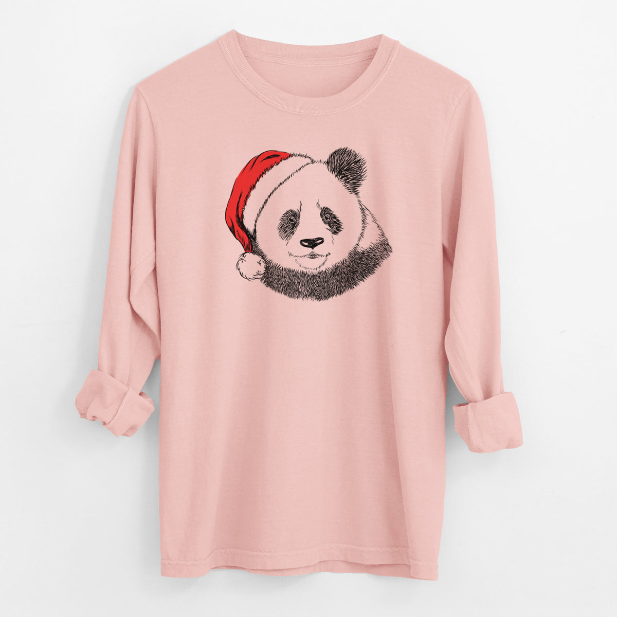 Santa Po the Panda - Men's Heavyweight 100% Cotton Long Sleeve