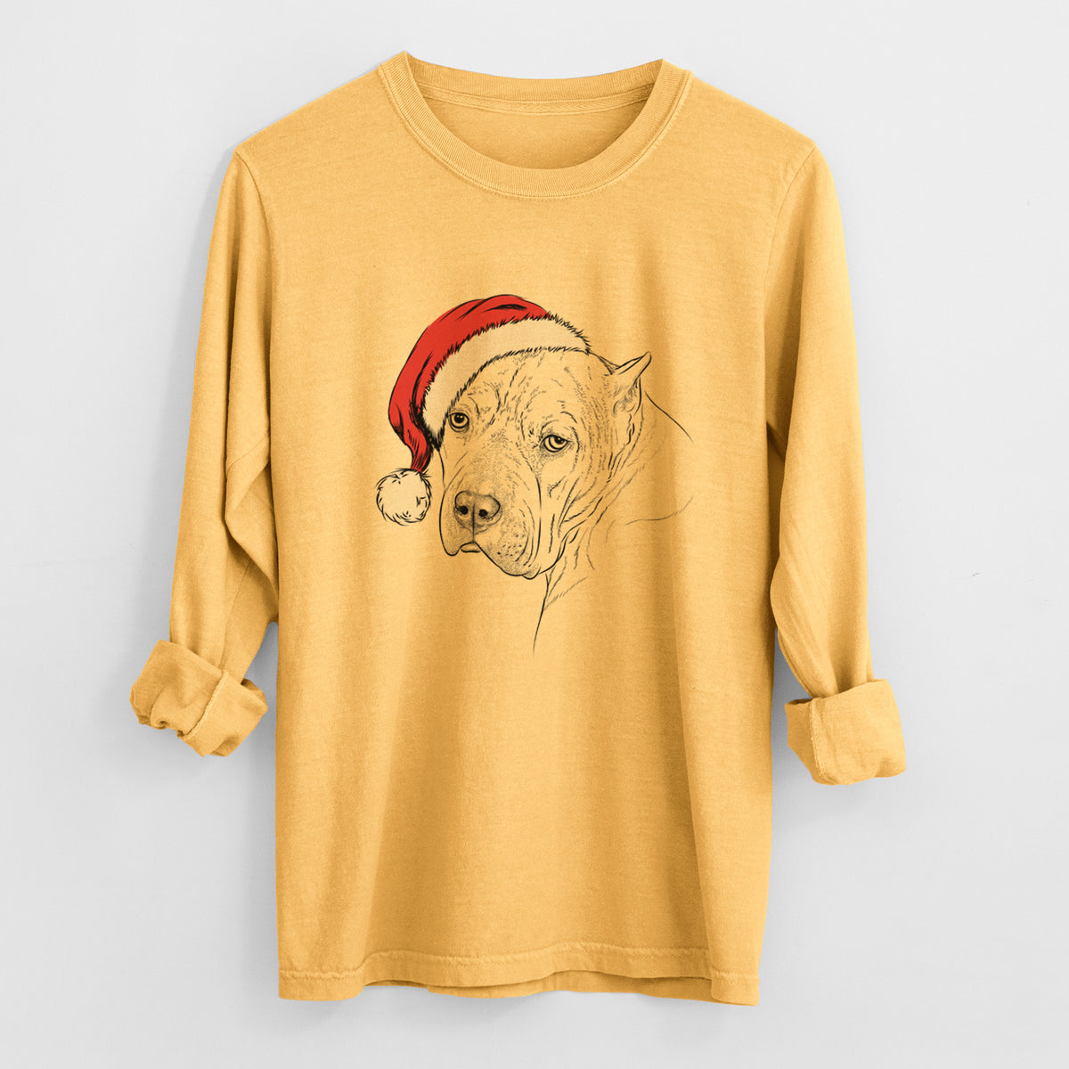 Santa Precious the Staffordshire Terrier - Heavyweight 100% Cotton Long Sleeve