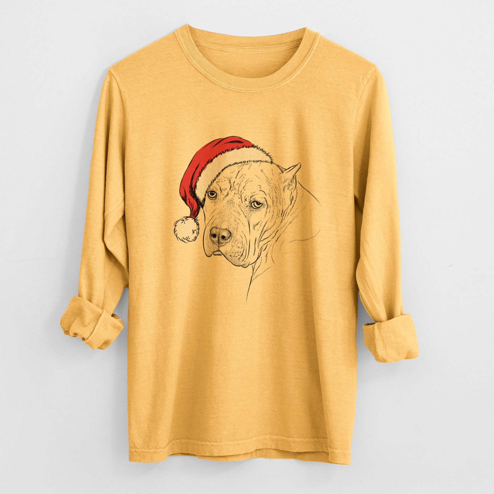 Santa Precious the Staffordshire Terrier - Heavyweight 100% Cotton Long Sleeve